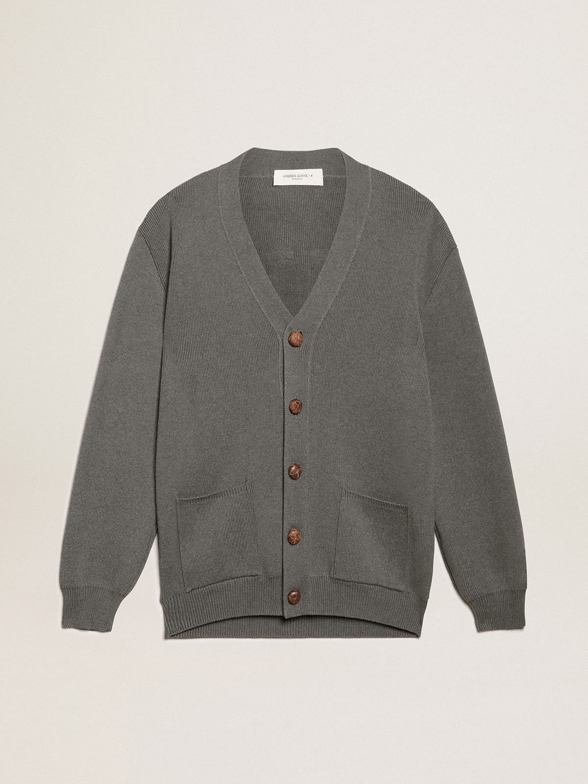 Wool Cashmere Cardigan in Dark grey melange - Women | Burberry® Official