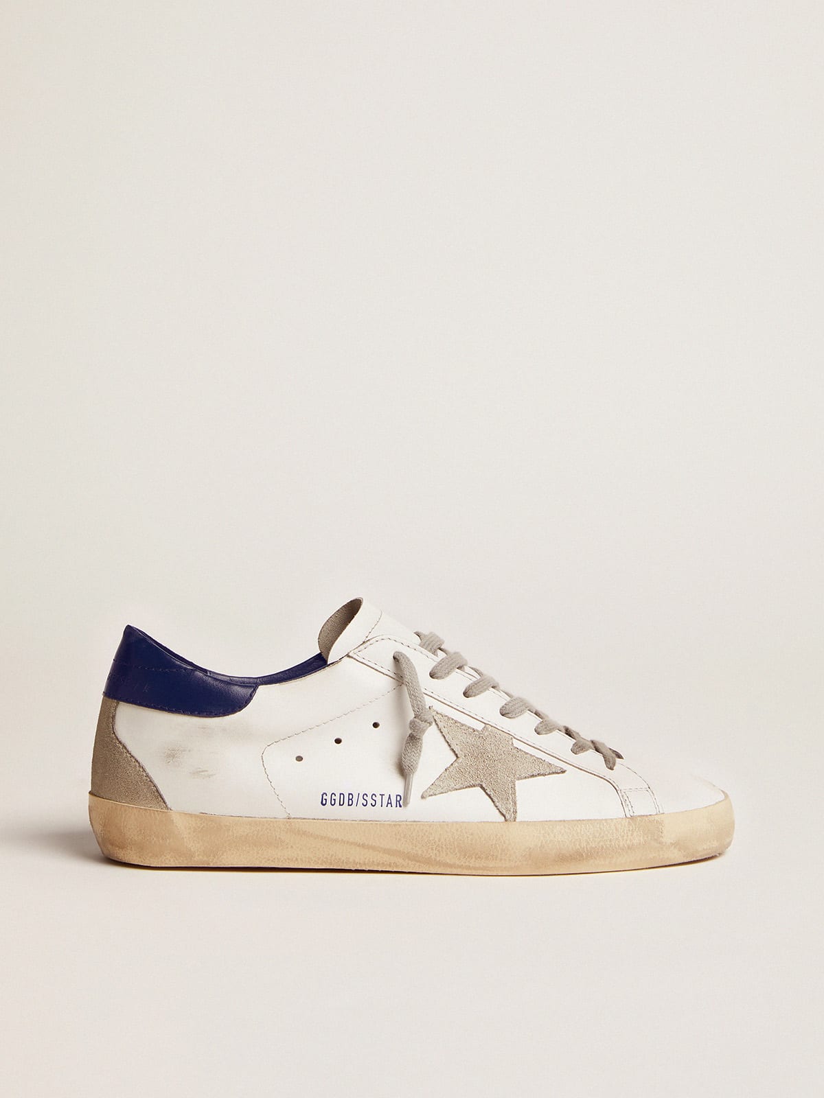 Men's Super-Star with suede star and blue heel tab | Golden Goose