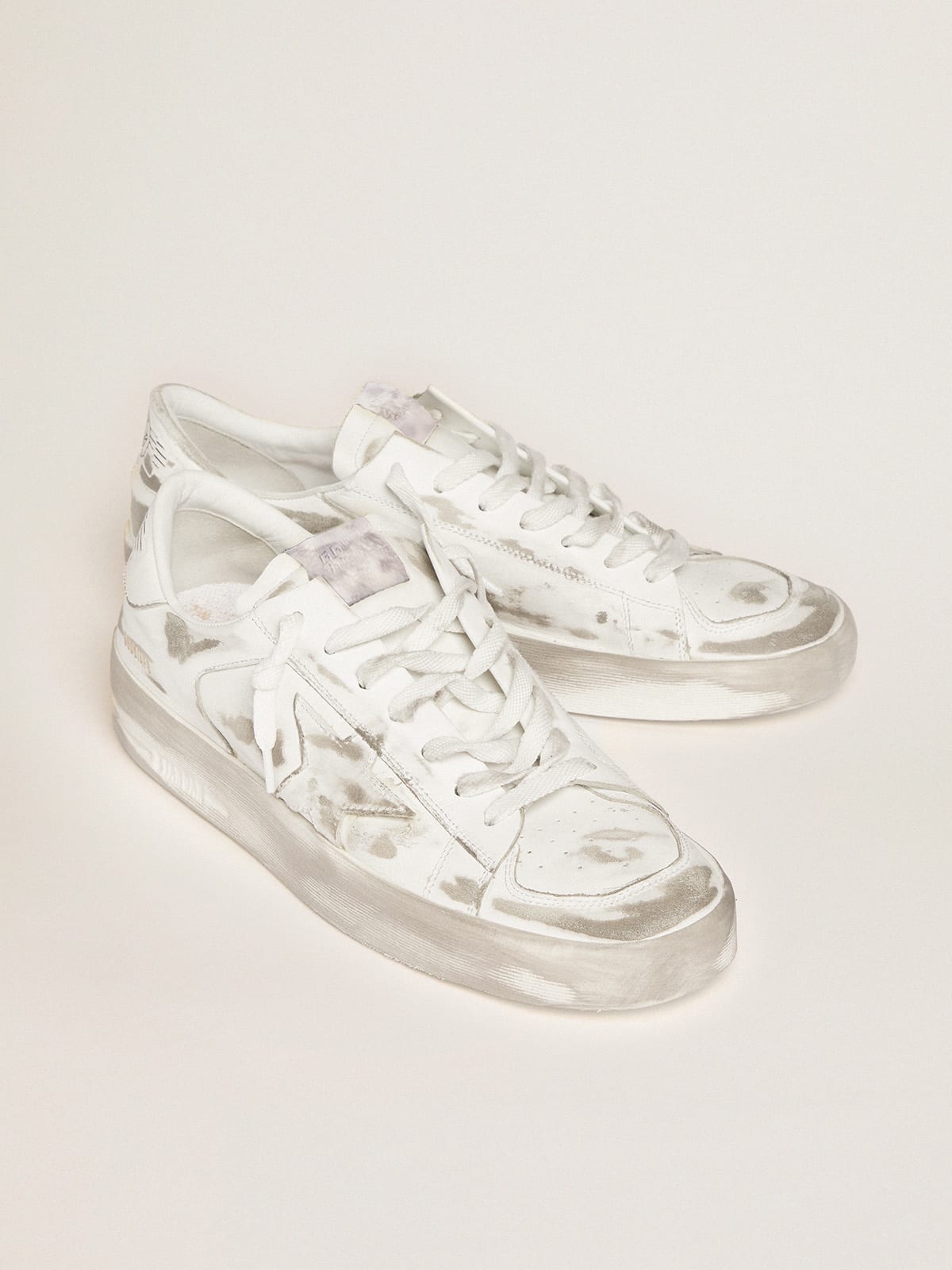 Golden Goose - Stardan sneakers in white leather with lived-in treatment in 