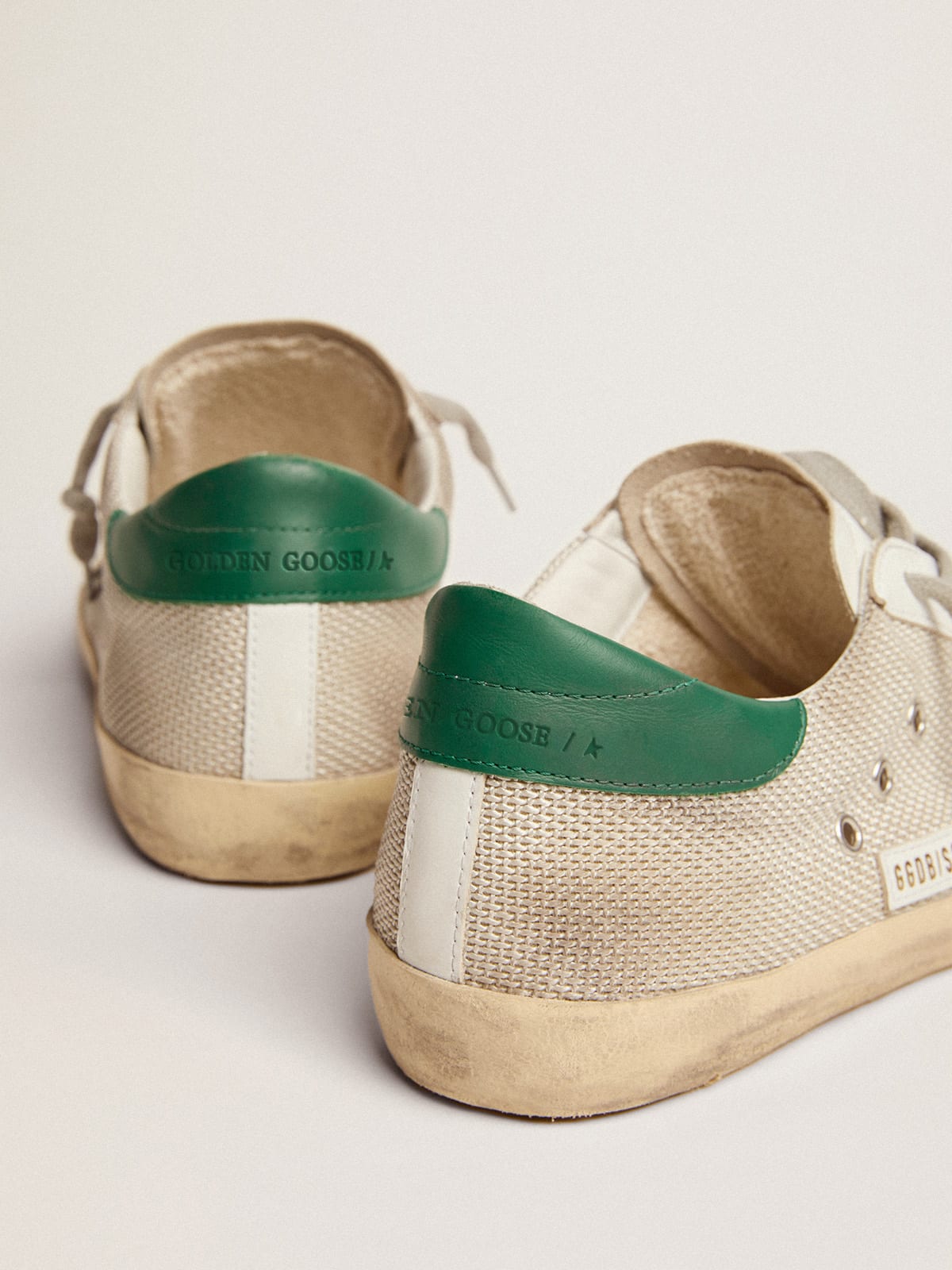 Golden Goose - Super-Star sneakers in pale silver mesh with gray suede star in 