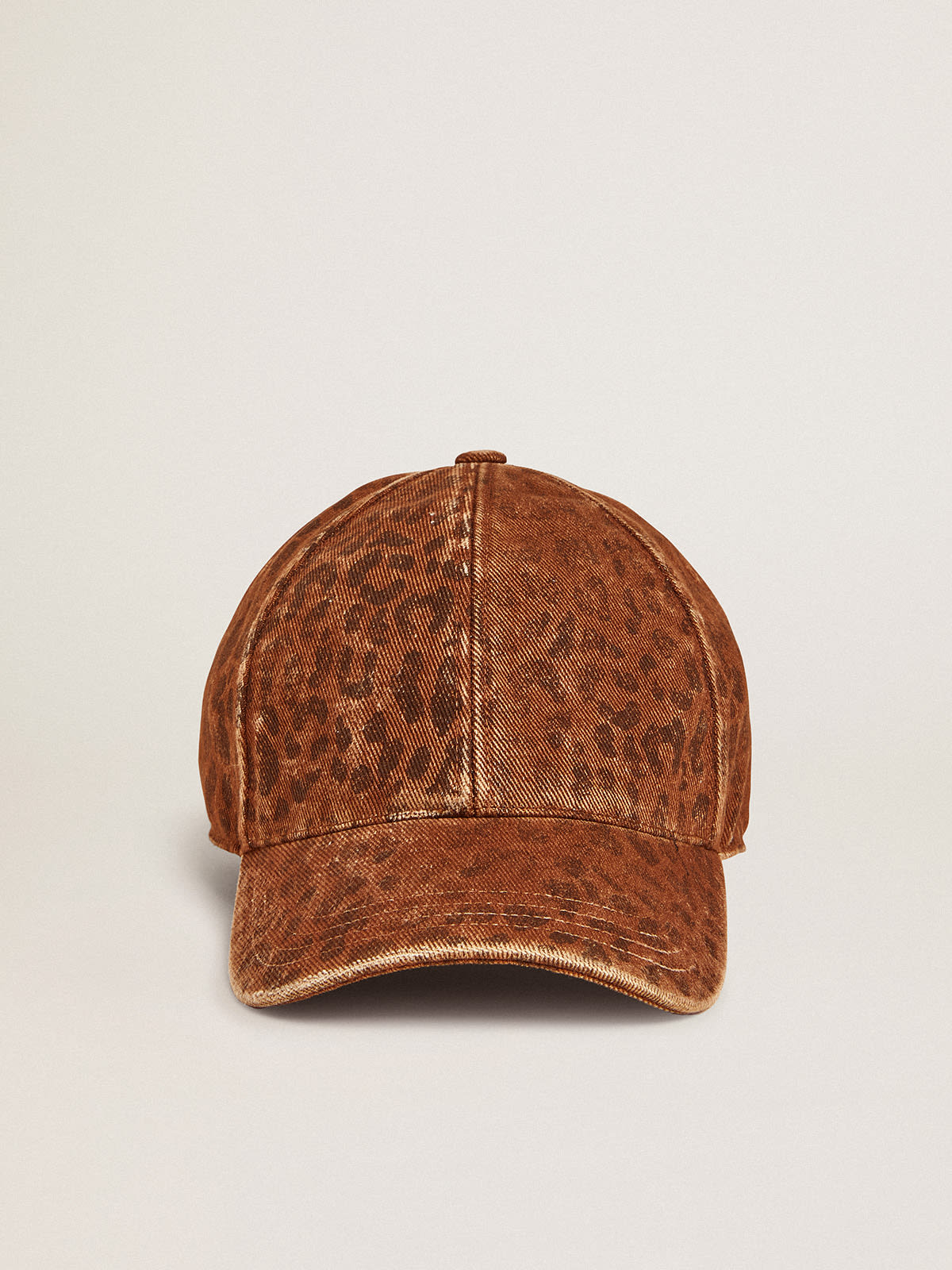 Golden Goose - Gorra de béisbol con estampado leopardo de la colección Journey de efecto desgastado in 