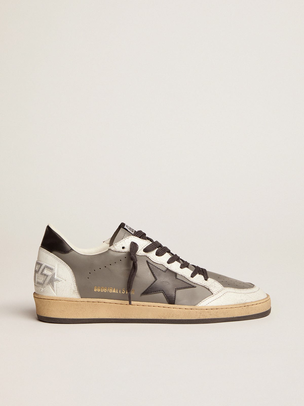 Golden Goose - Ball Star in gray leather with a black leather star and heel tab in 