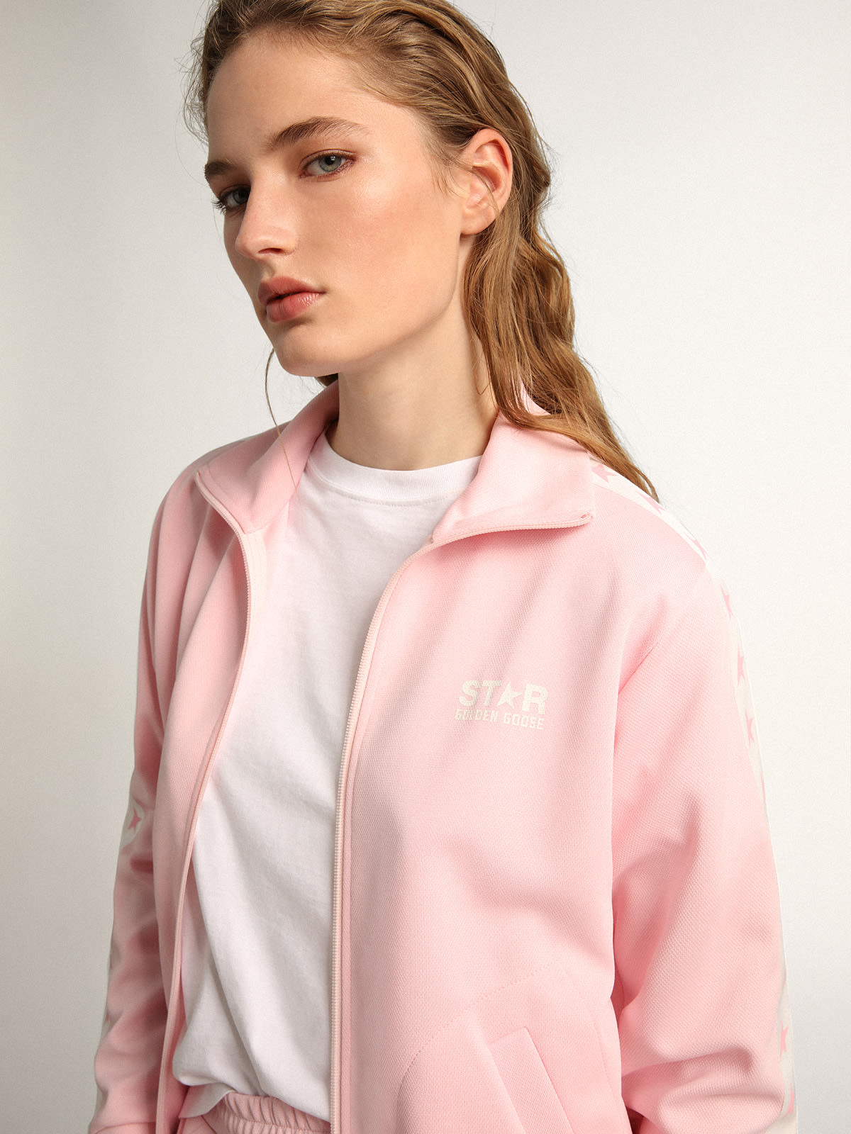 Women's pink zipped sweatshirt | Golden Goose