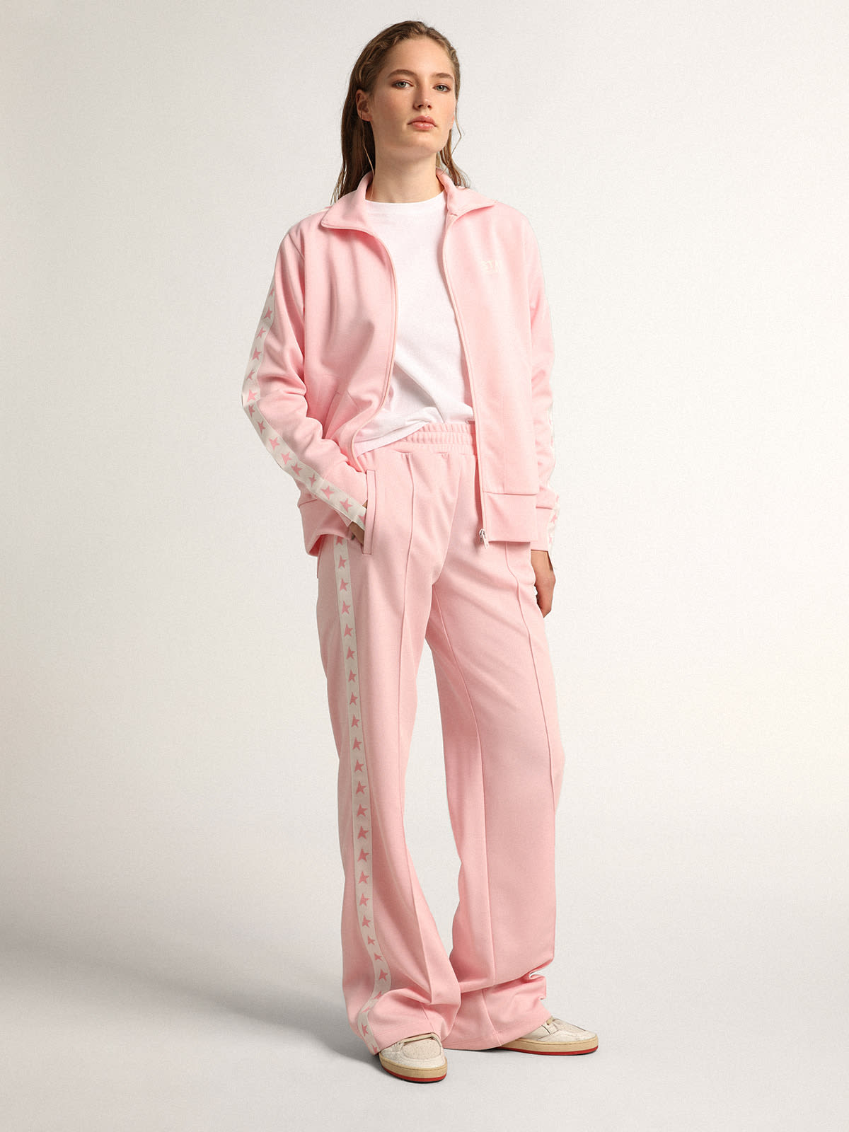 Women's pink zipped sweatshirt | Golden Goose