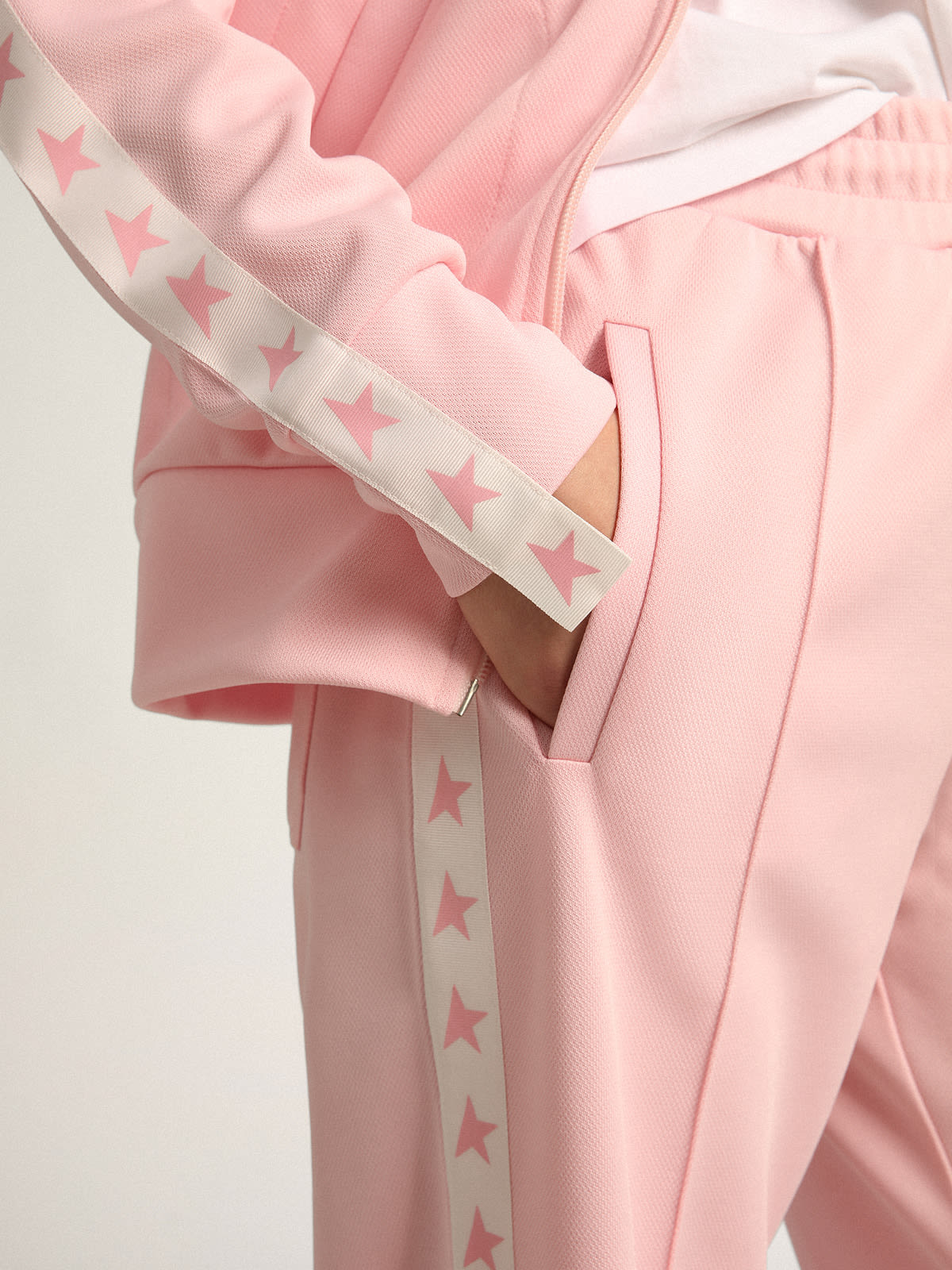 Women's pink zipped sweatshirt | Golden Goose