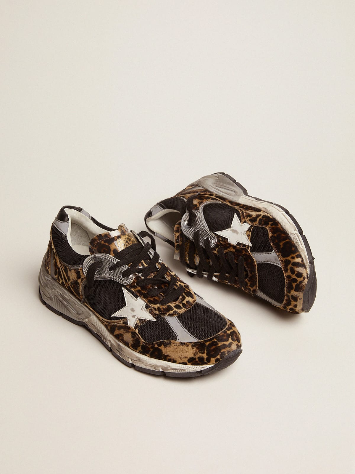 Women\'s Dad-Star sneakers in leopard-print pony skin | Golden Goose