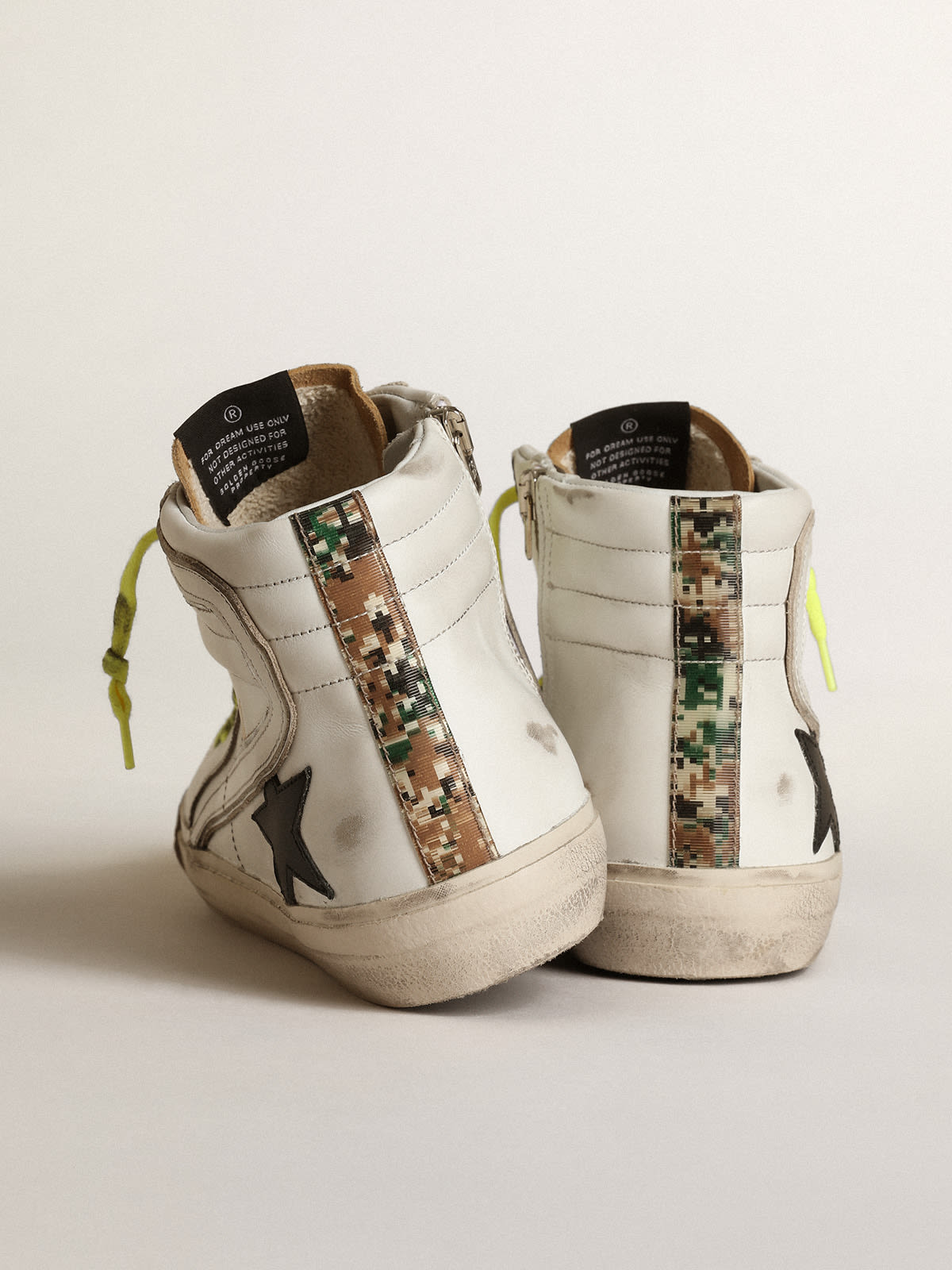 Golden Goose - Slide sneakers in suede and leather with camouflage vertical strip in 