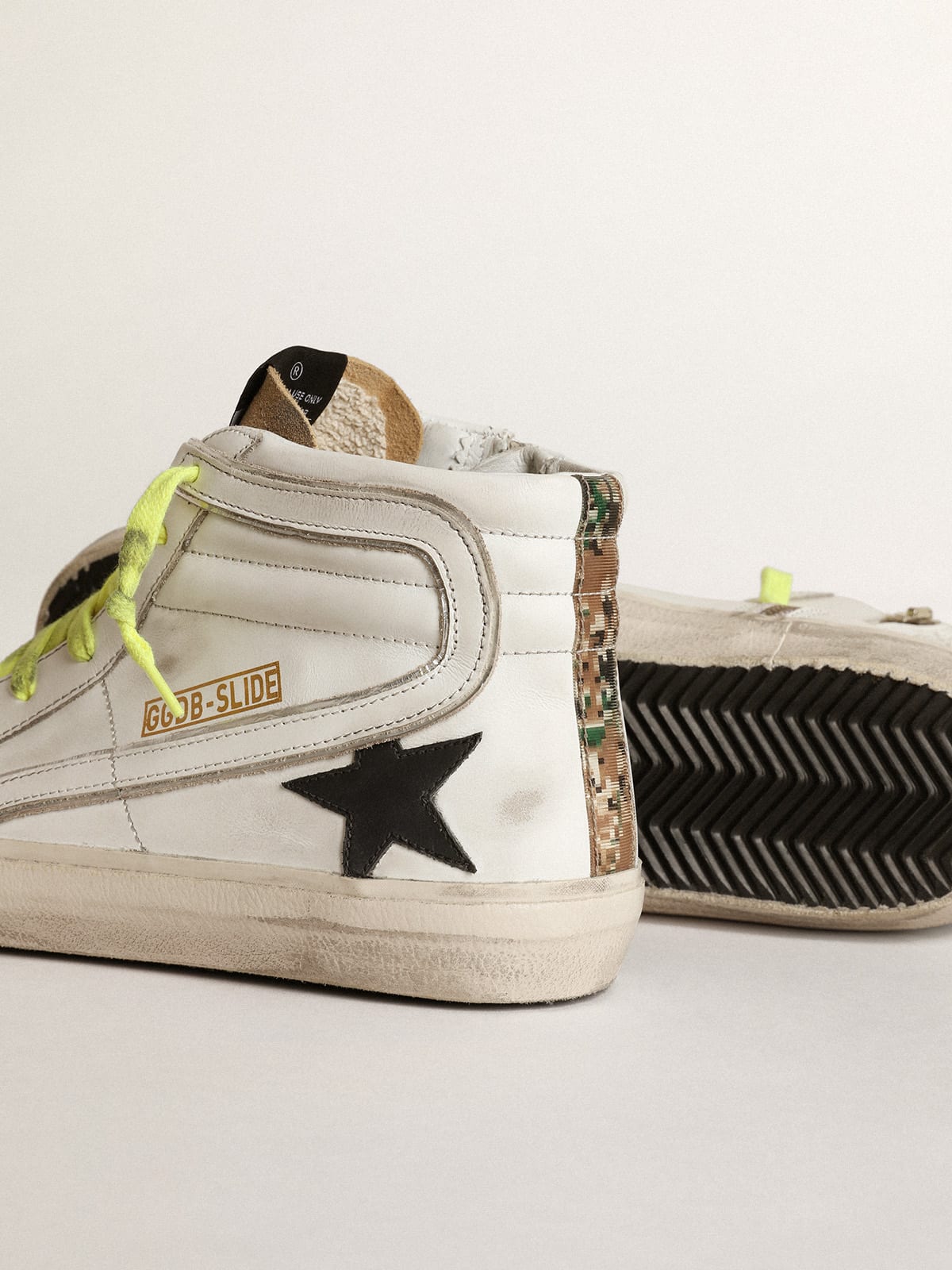 Golden Goose - Slide sneakers in suede and leather with camouflage vertical strip in 