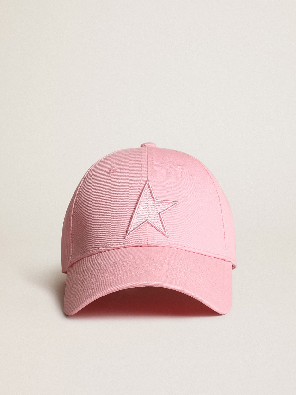 Golden Goose - Cappellino da baseball Demos Collezione Star di colore rosa con stella ton sur ton in 