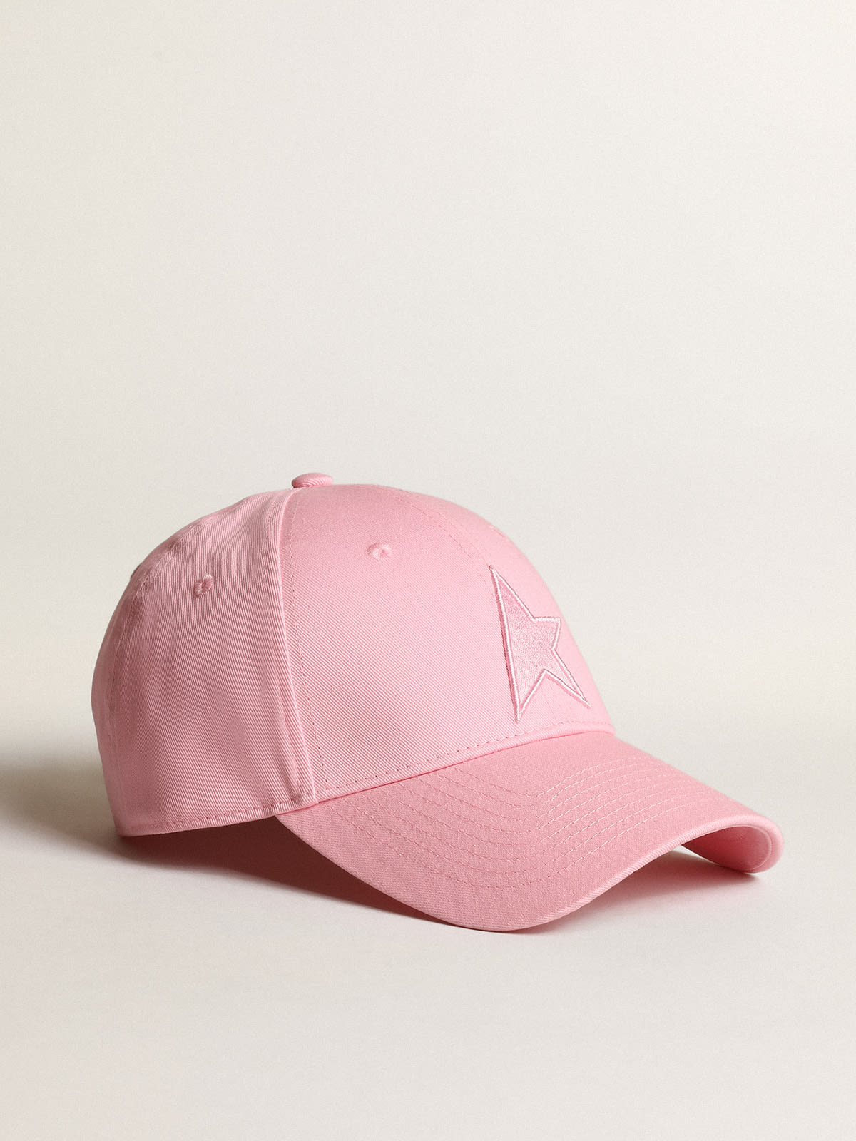 Golden Goose - Cappellino da baseball Demos Collezione Star di colore rosa con stella ton sur ton in 
