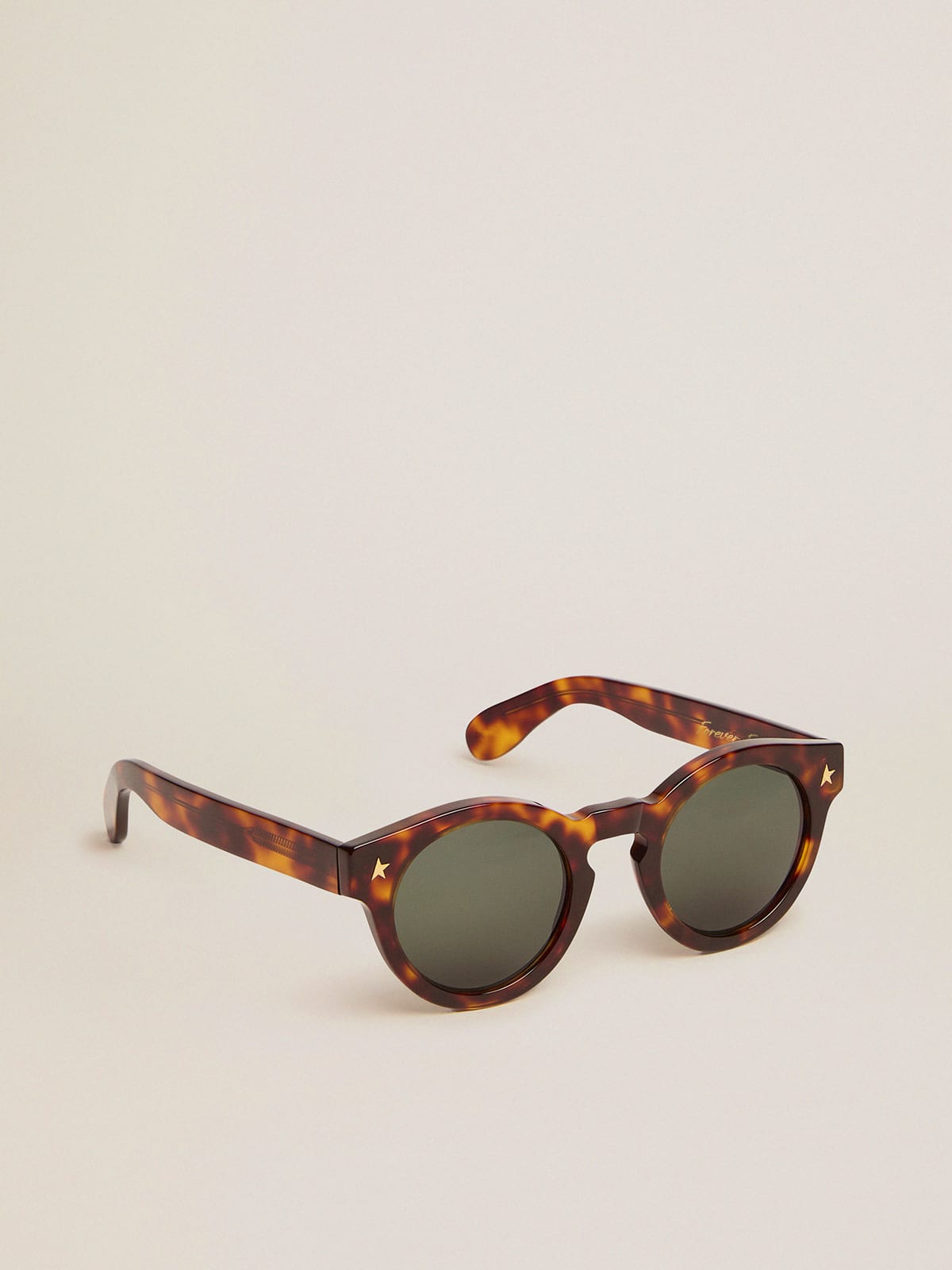 Golden Goose - Panthos-Sonnenbrille mit havannafarbenem Rahmen und goldenen Details in 