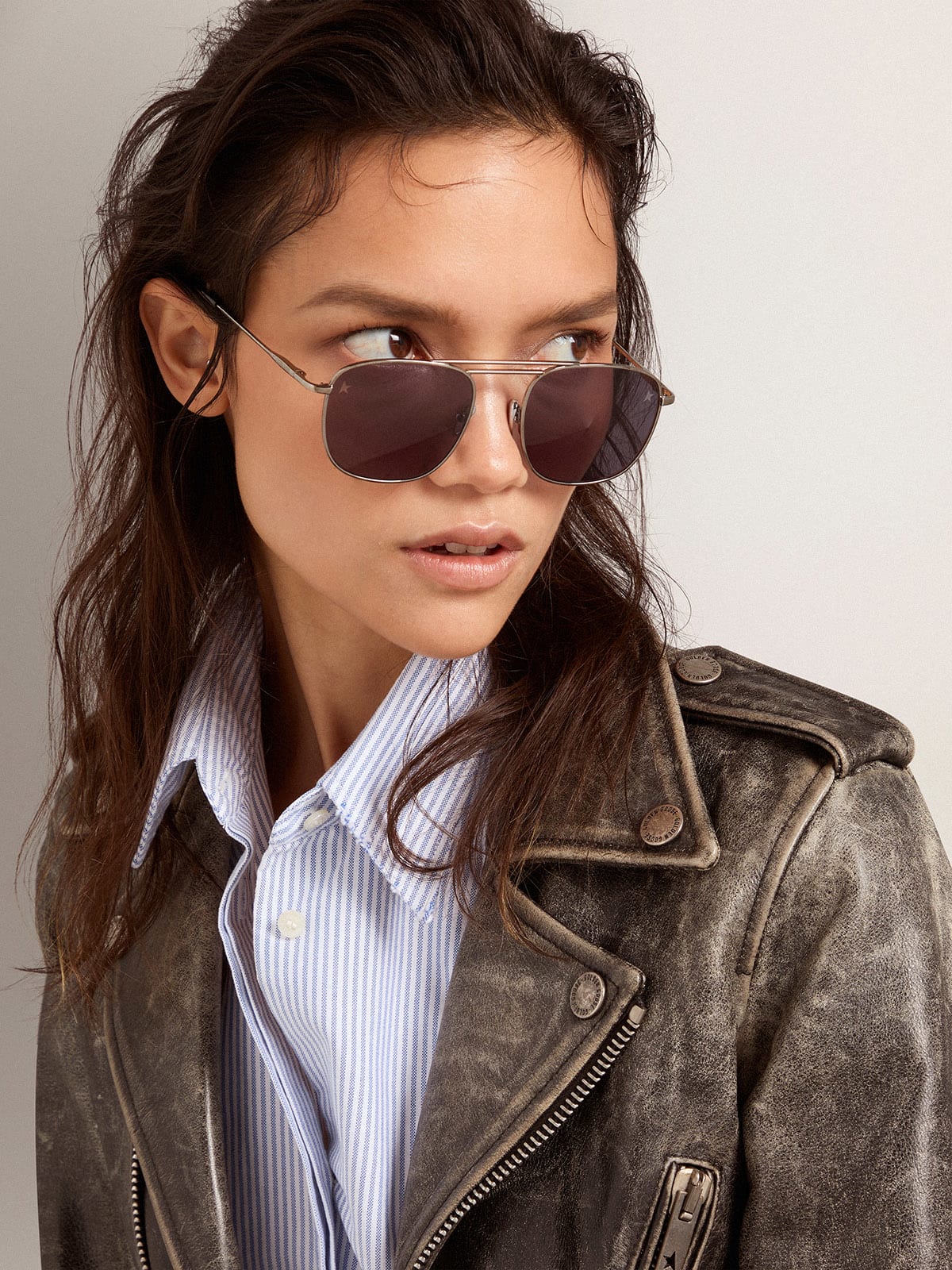 Black lens aviator outlet sunglasses