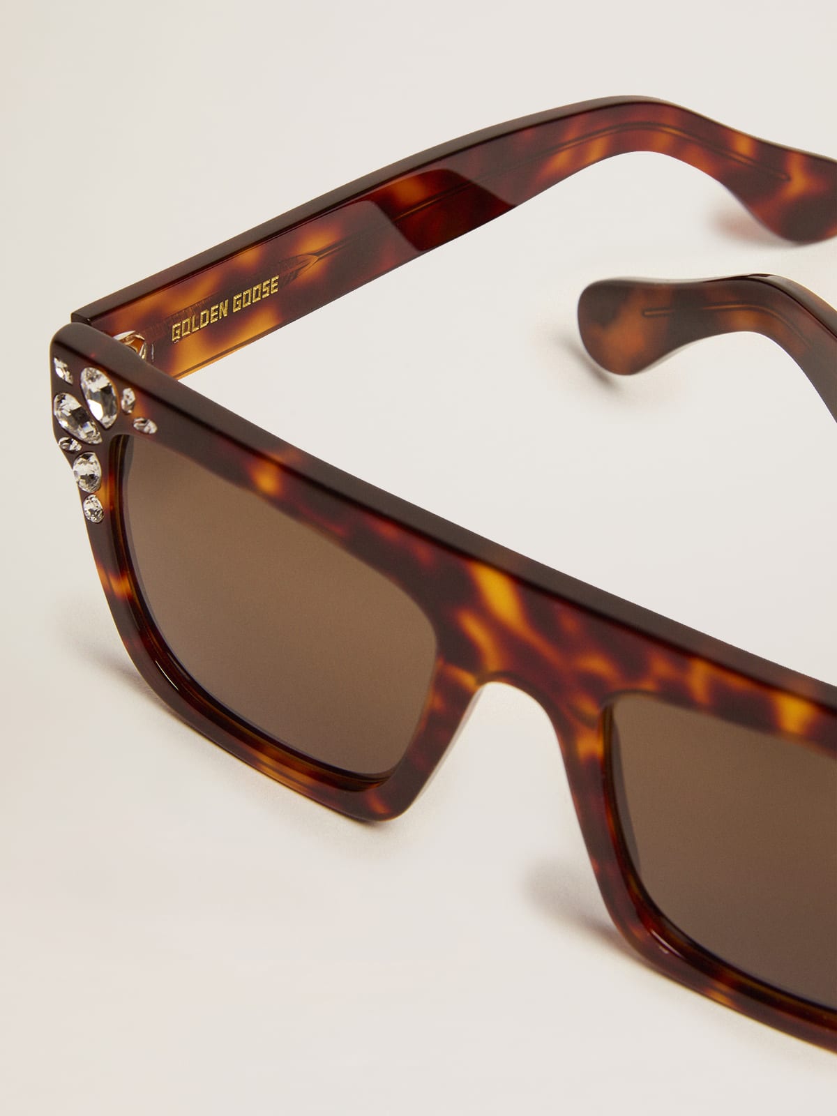 Golden Goose - Gafas de sol modelo Square con montura y cristales habano in 