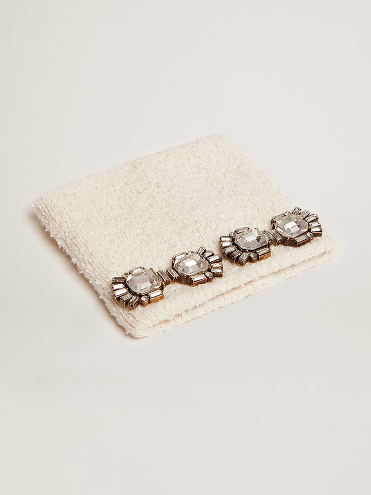 Golden Goose - White cuff with baguette-shaped crystals in 