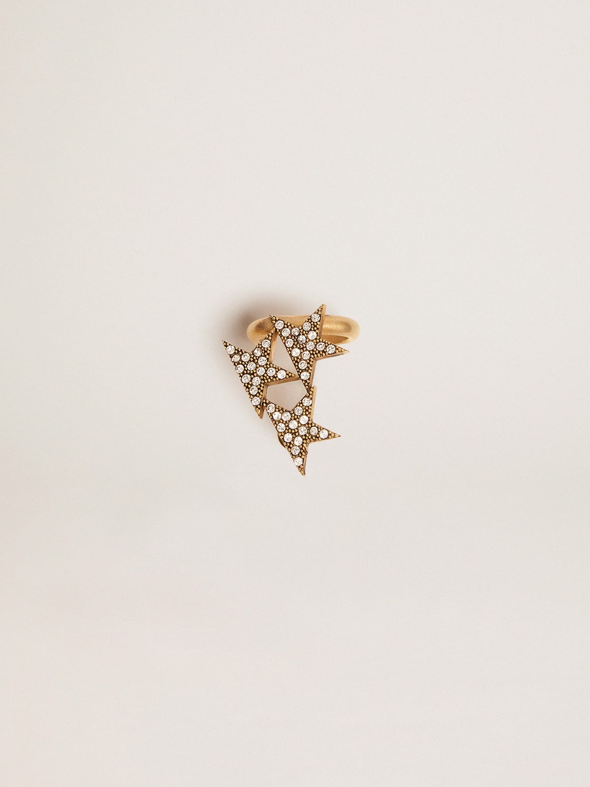 Golden Goose - Star Jewelmates Collection ear cuff single drop earring in old gold color with decorative crystals in 