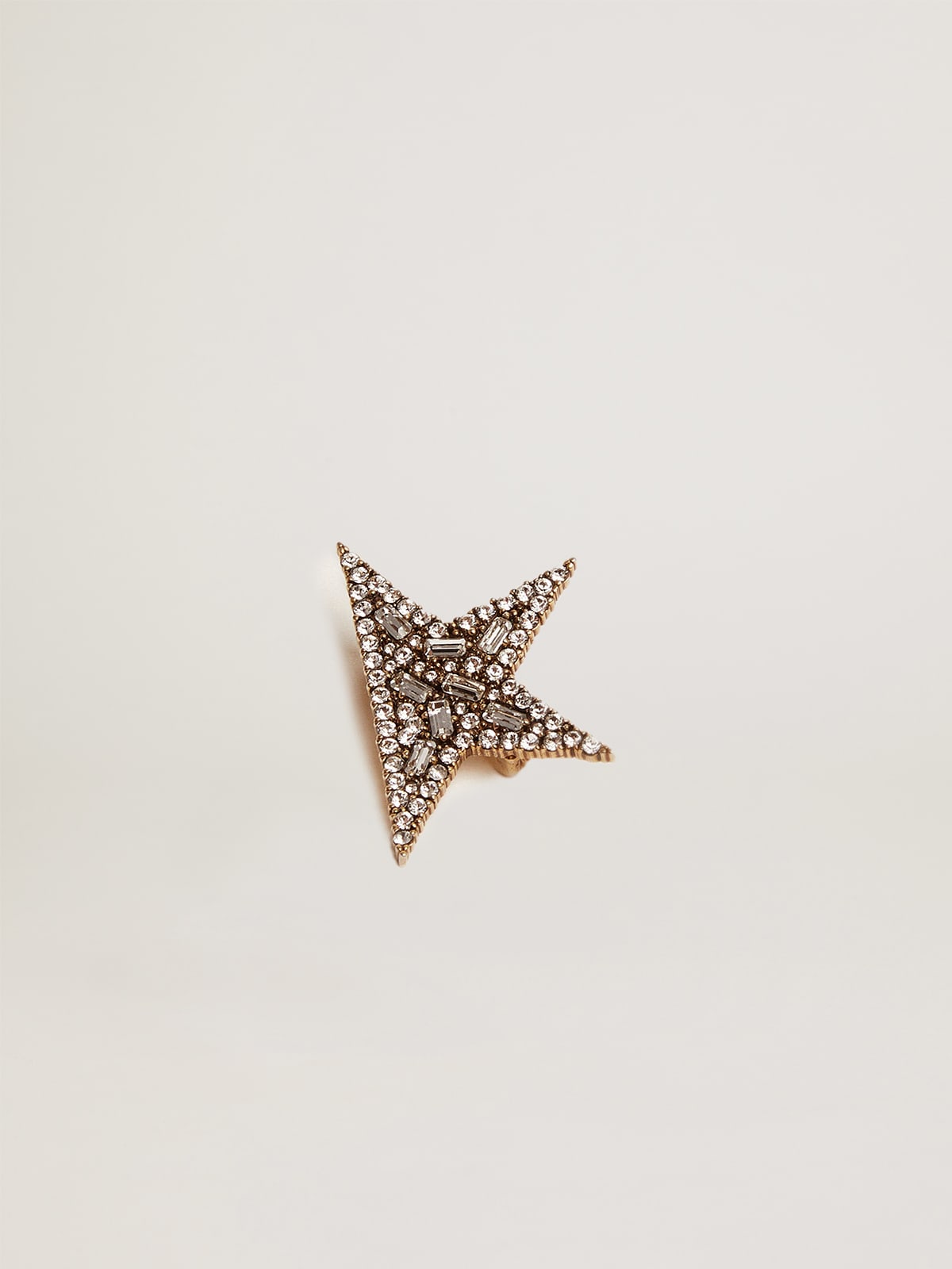 Golden Goose - ブローチ Star Jewelmatesコレクション アンティークゴールド クリスタル装飾 in 