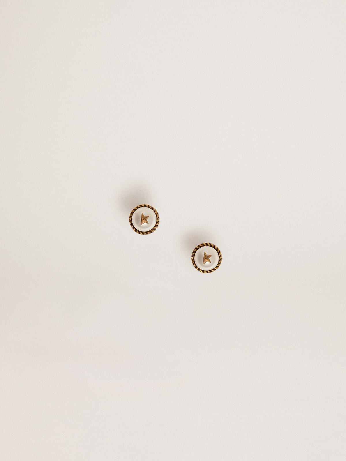 Golden Goose - Heritage Jewelmates Collection stud earrings in old gold color in 