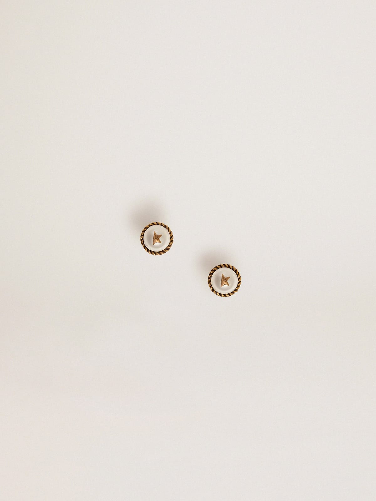 Golden Goose - Women's stud earrings in antique gold color in 