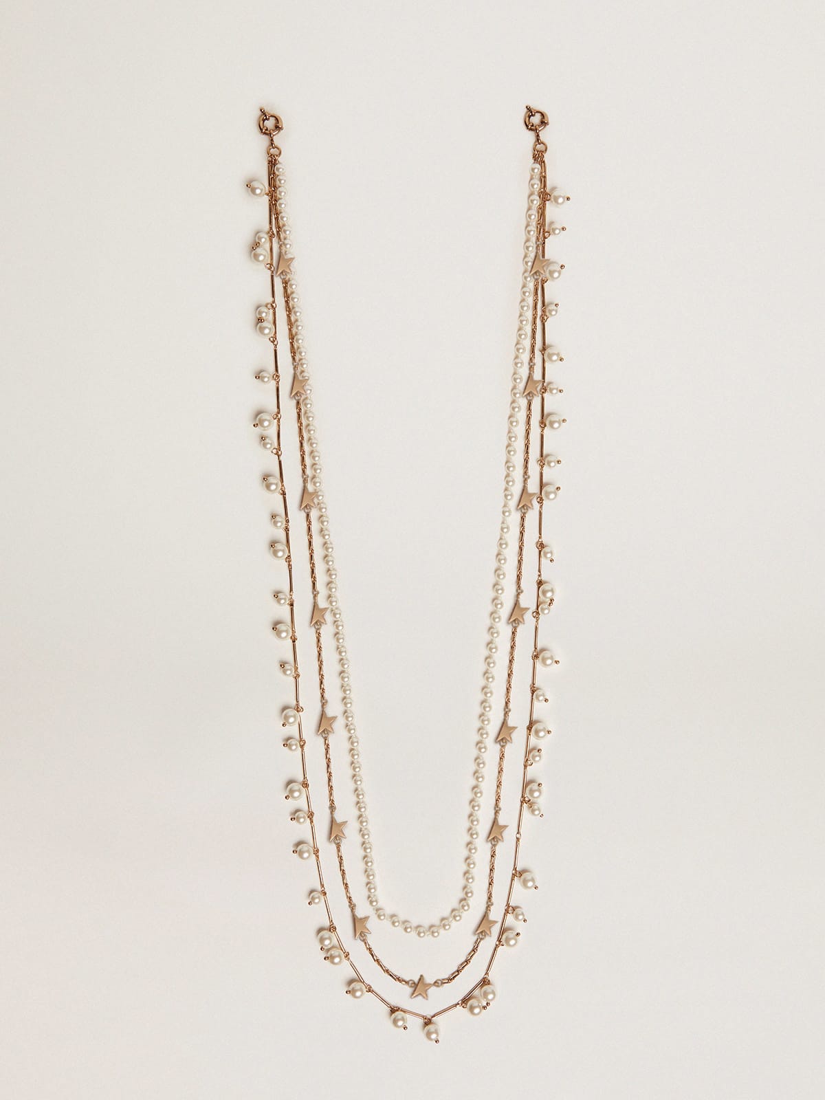 Golden Goose - Women's necklace with four old gold-colored heritage chains in 