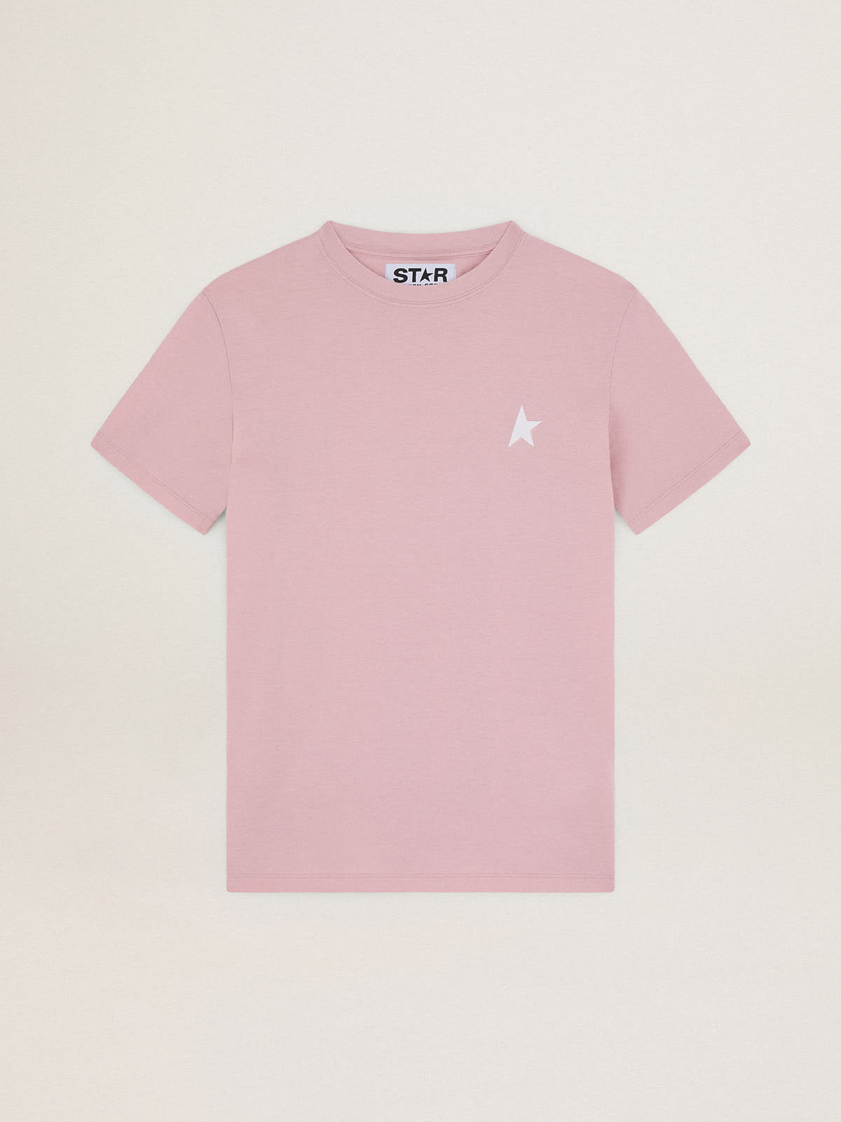 Camiseta de la colección Star en color rosa lavanda con estrella blanca en  contraste en el delantero | Golden Goose