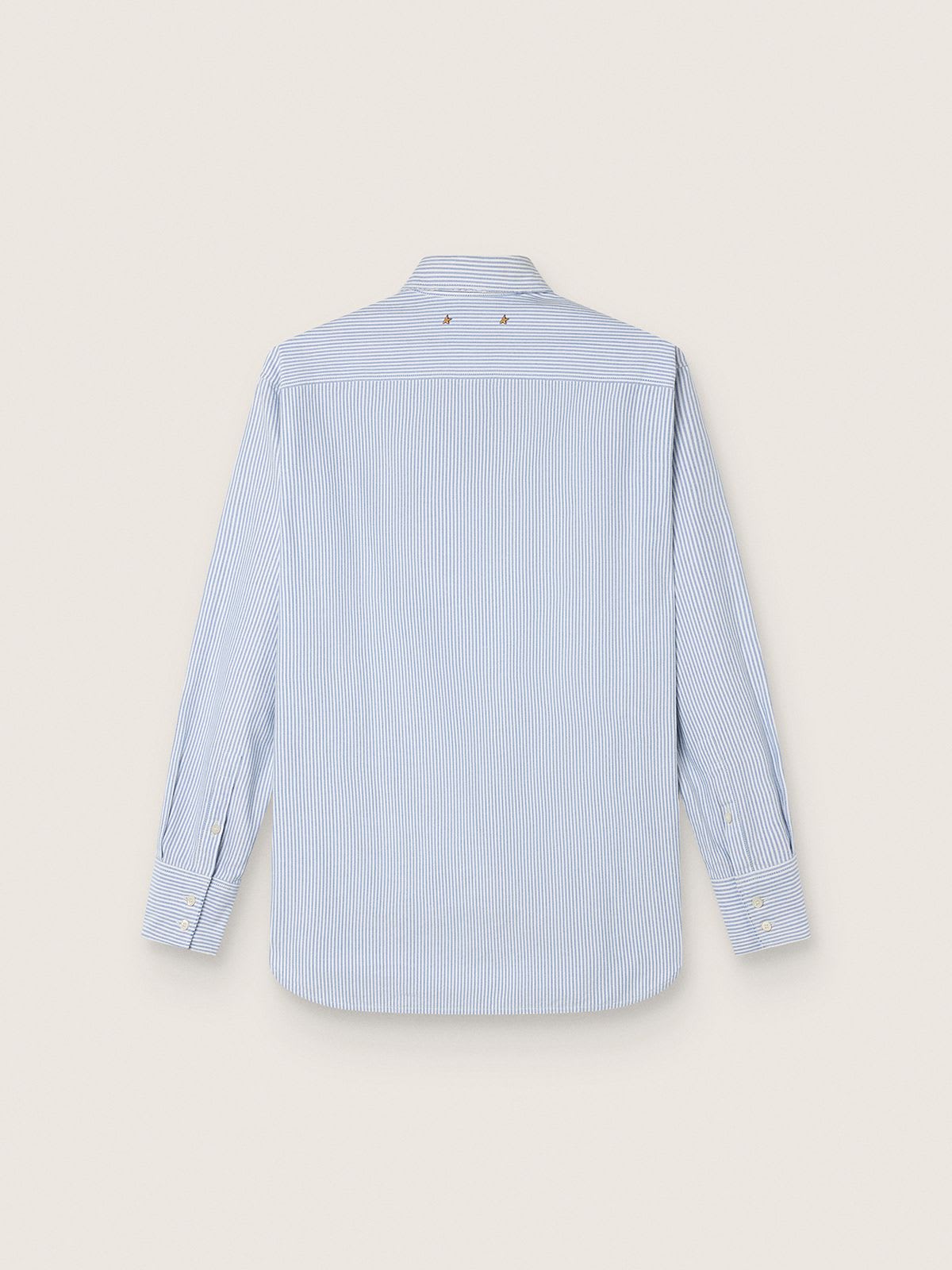 Golden Goose - Women’s shirt with light blue candy stripes in 