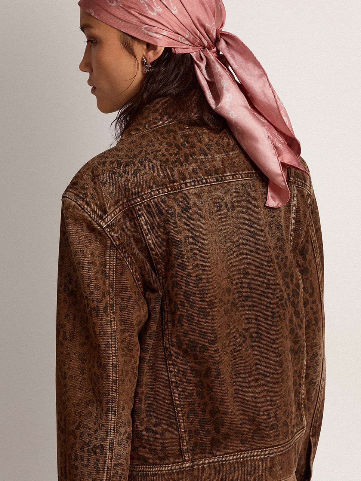 Golden Goose - Women's denim jacket with animal print in 