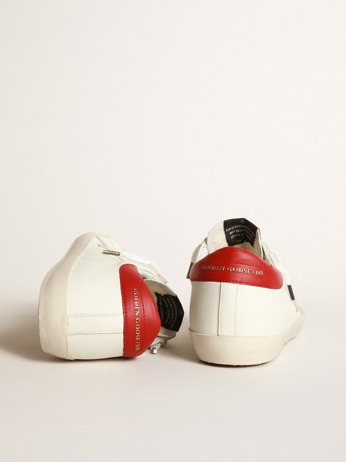 Golden Goose - Super-Star sneakers with ice-gray suede star and burgundy suede heel tab in 