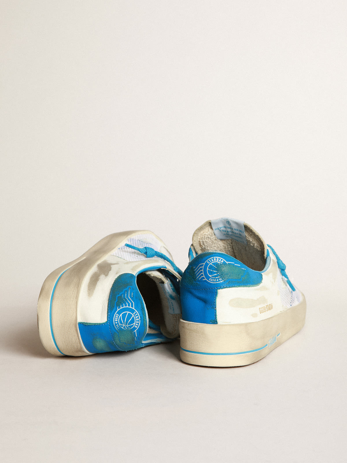 Golden Goose - White and light blue Stardan sneakers in 