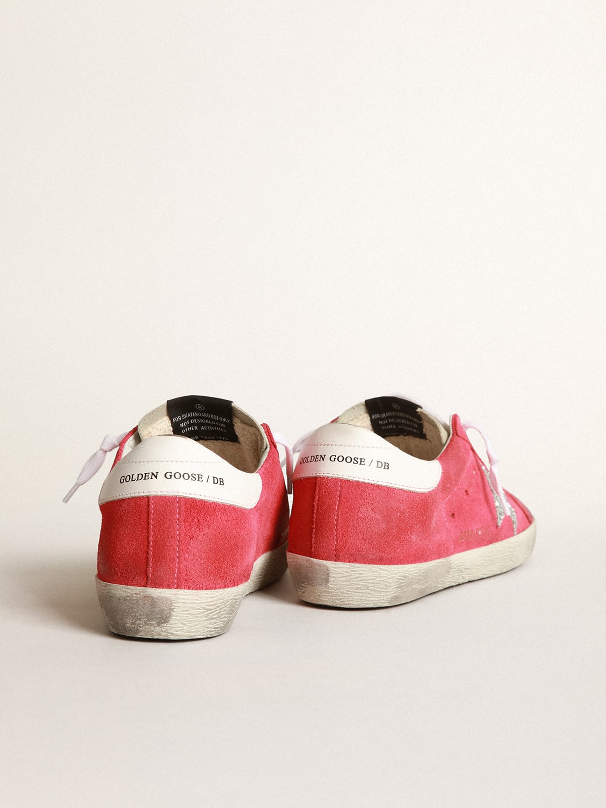 Golden Goose - Superstar sneakers with glitter star and perforated toecap in 