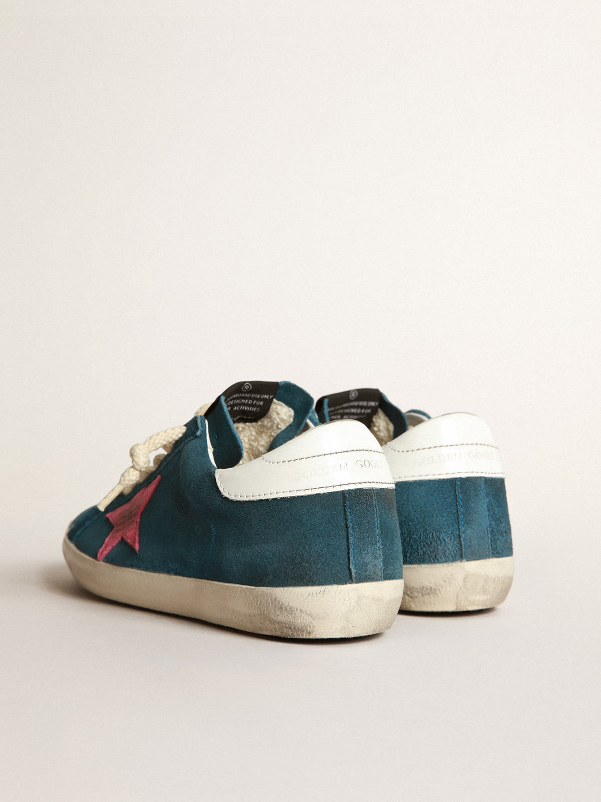 Golden Goose - Super-Star sneakers in blue suede with a pink star     in 