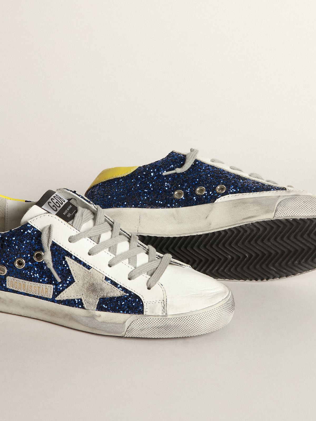 Golden goose glitter blu on sale