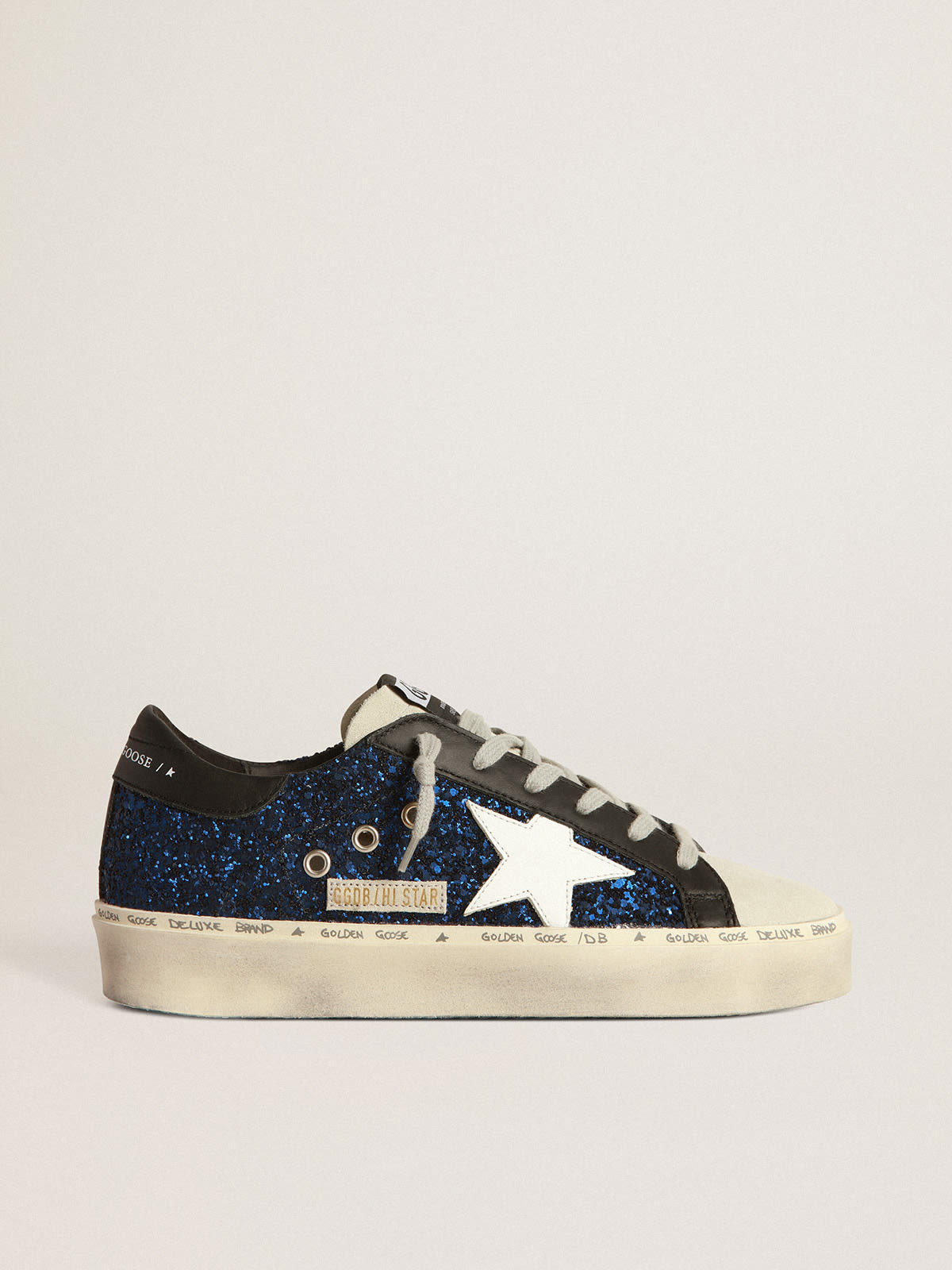 Golden Goose - Hi Star sneakers in suede with blue glitter in 