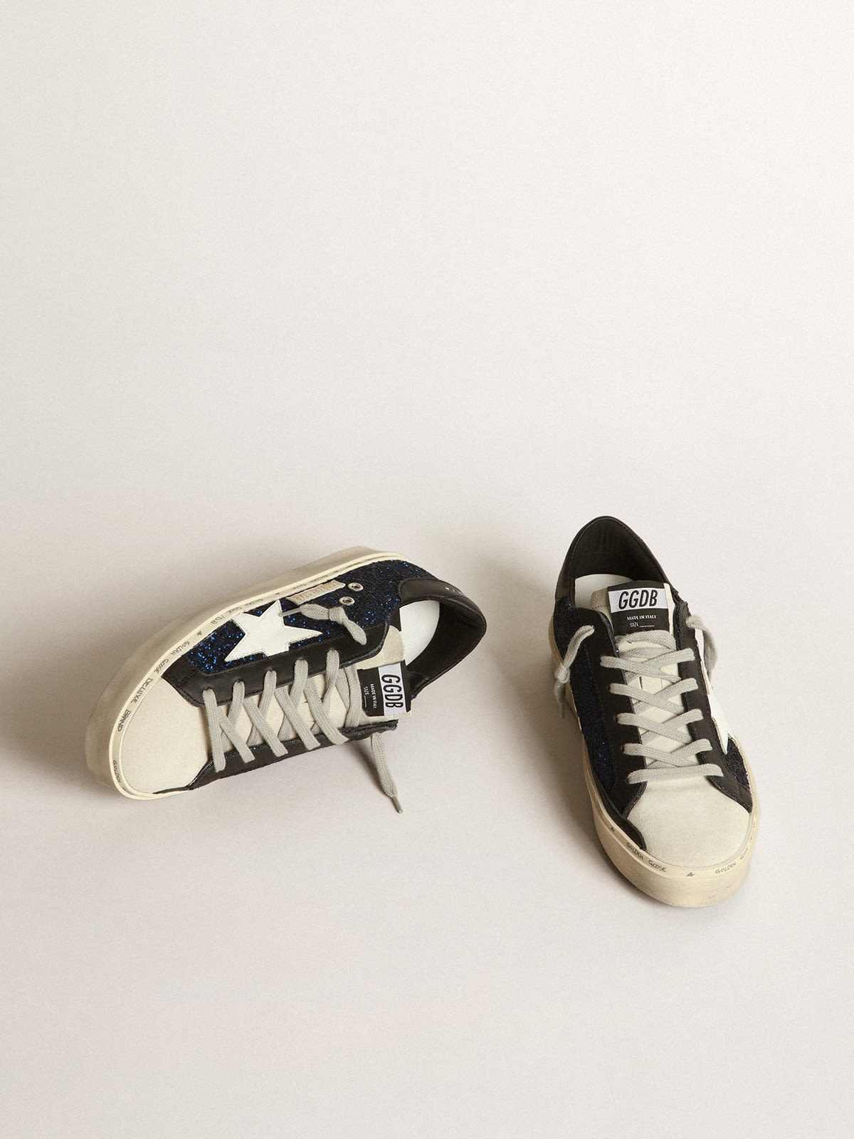 Golden Goose - Hi Star sneakers in suede with blue glitter in 