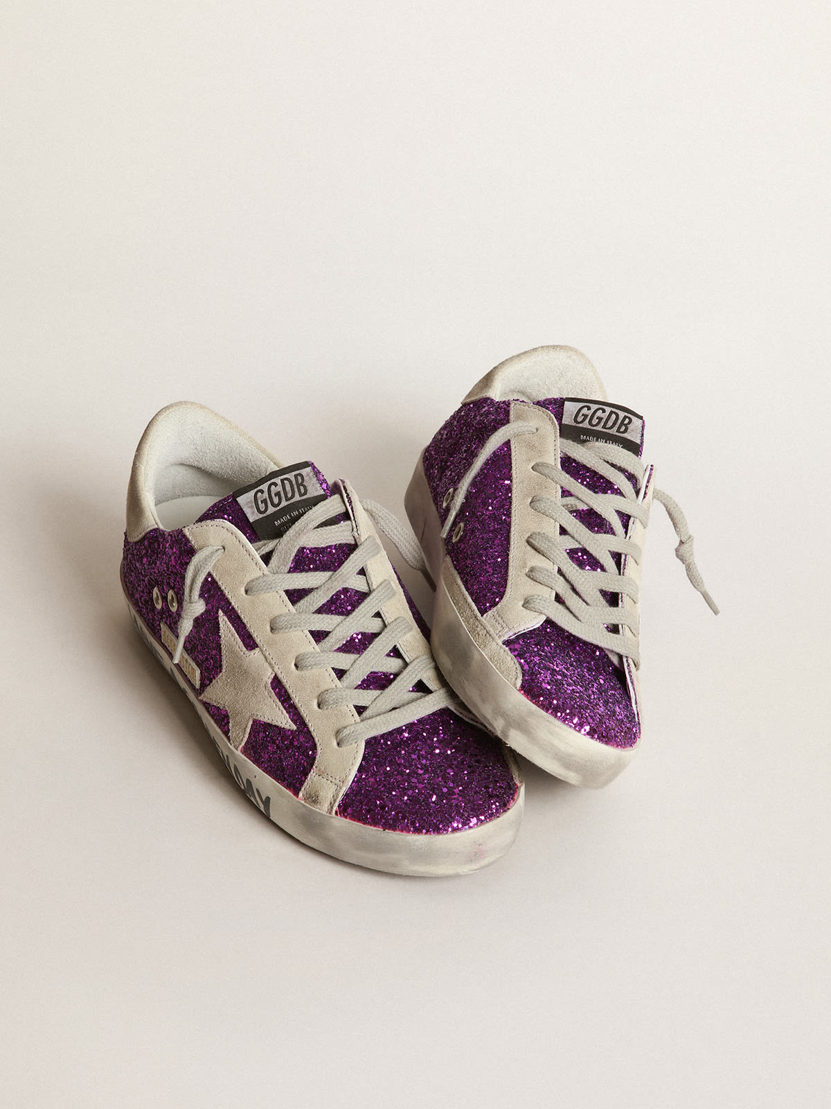 Purple golden sale goose sneakers