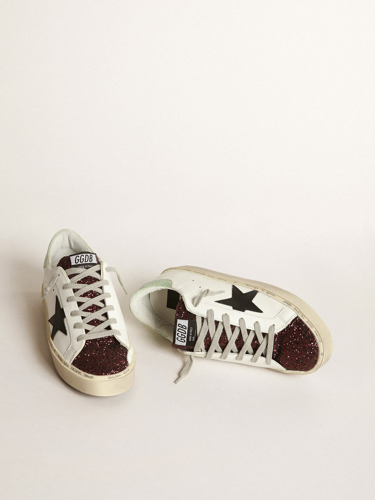 White Hi-Star sneakers with black star | Golden Goose