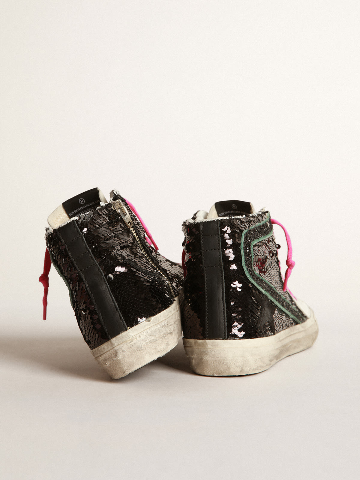 Golden Goose - Slide sneakers with black sequins in 