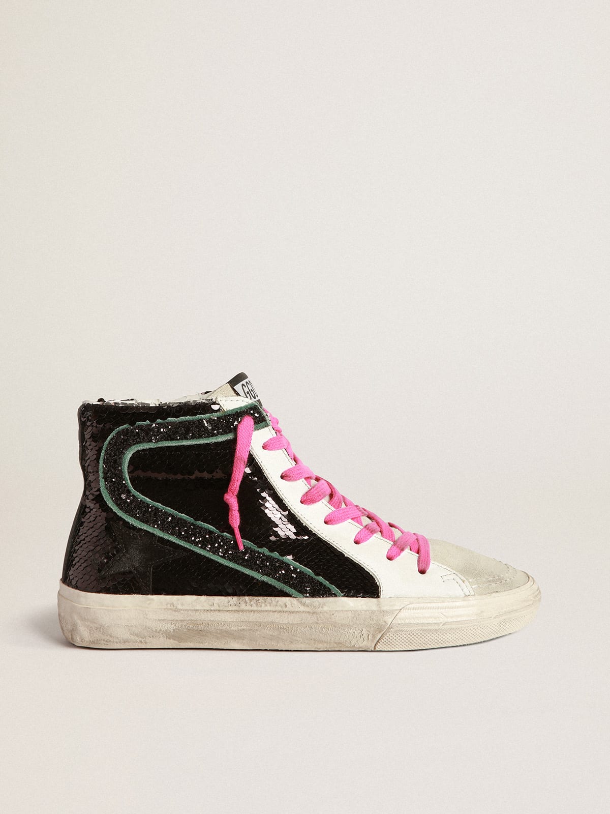 Golden Goose - Slide sneakers with black sequins in 