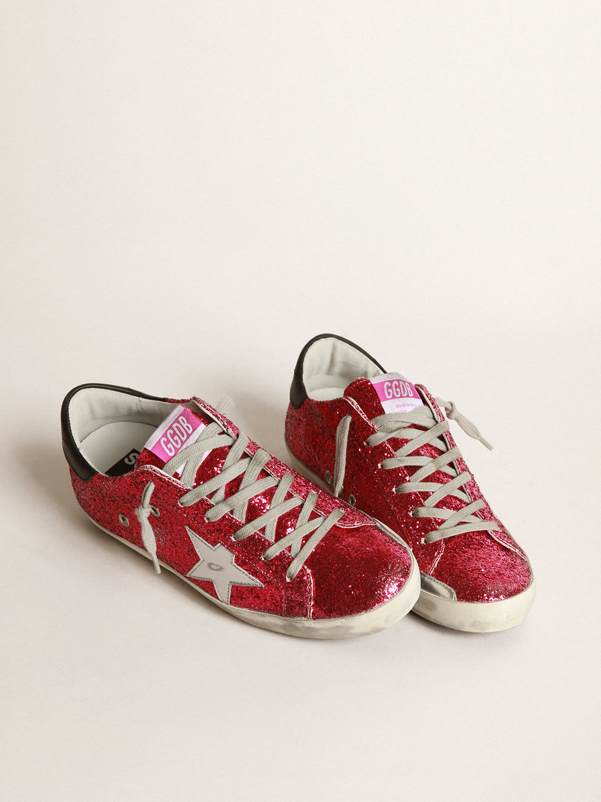 on The Right Path Fuchsia/Light Pink Star/Glitter Sneakers - SHO2571FU 6