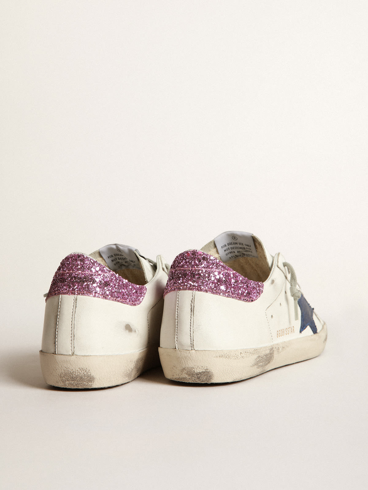 Junior Zapatillas Deportivas Super-Star Blancas De Piel Con Refuerzo Del  Talón De Purpurina | Niños (1-3 años) Golden Goose