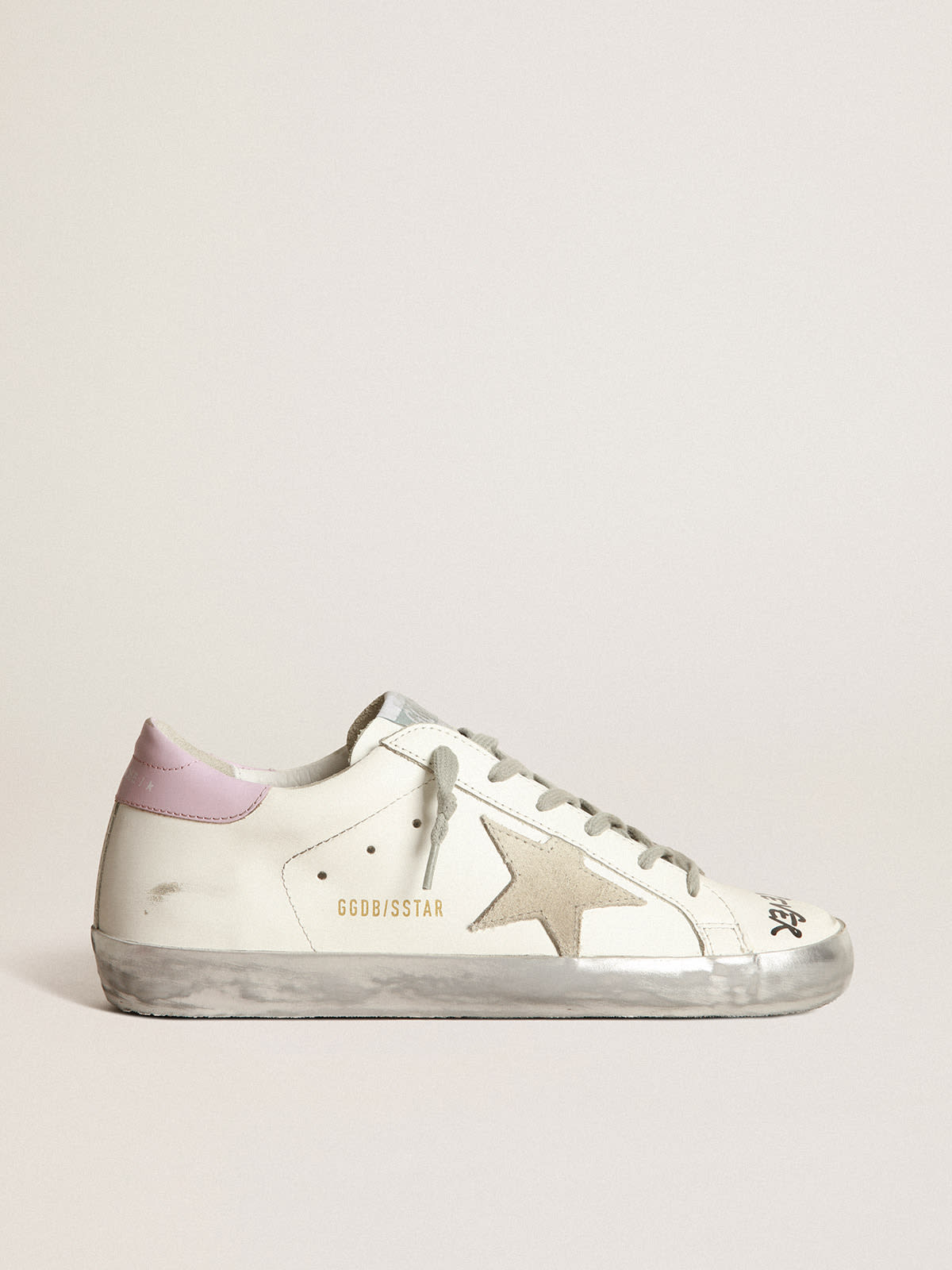 Super-Star sneakers with handwritten lettering and two-tone heel tabs |  Golden Goose