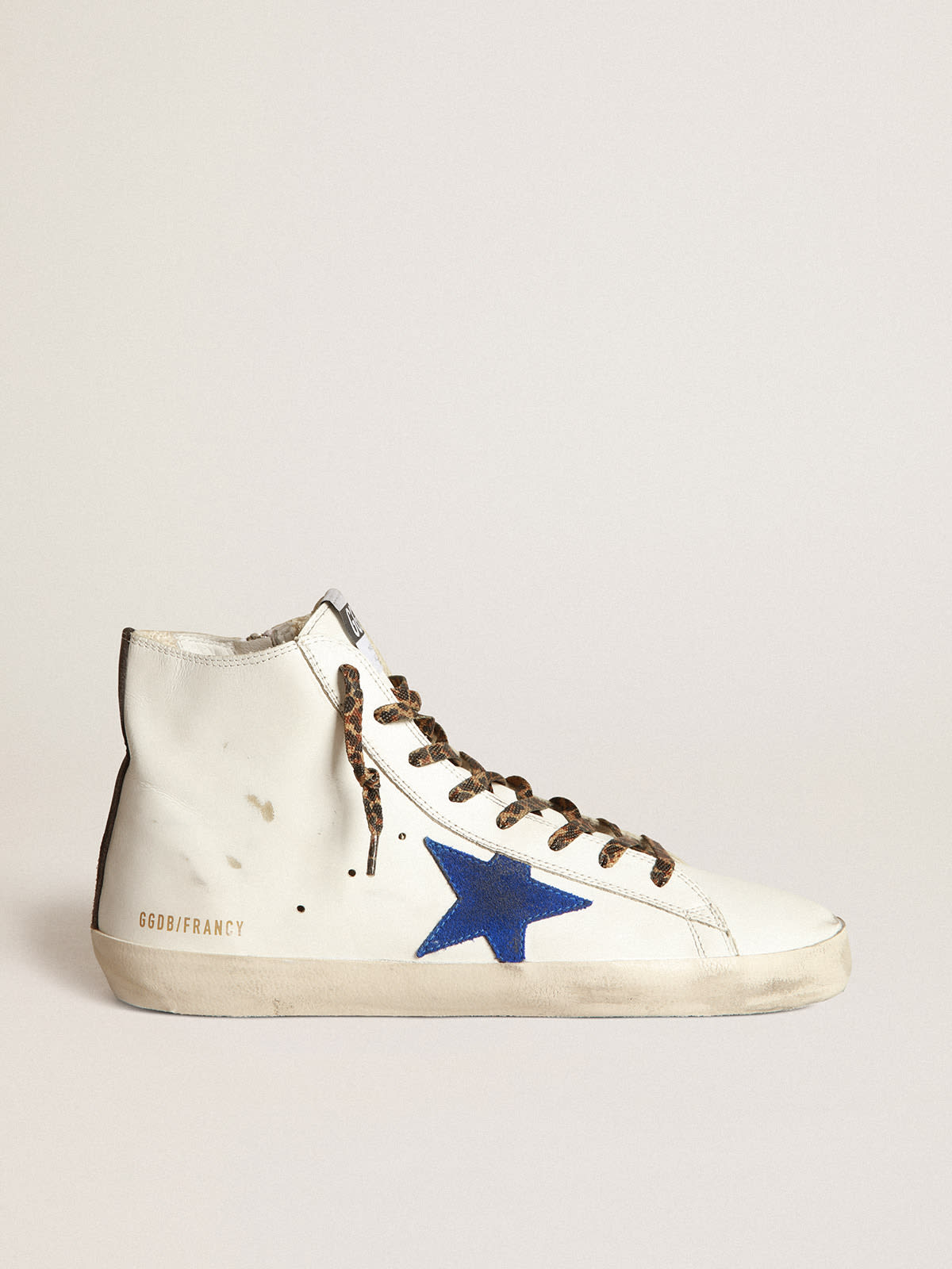 Men's Luxury Shoes - Golden Goose Sky Star Sneakers white and navy blue