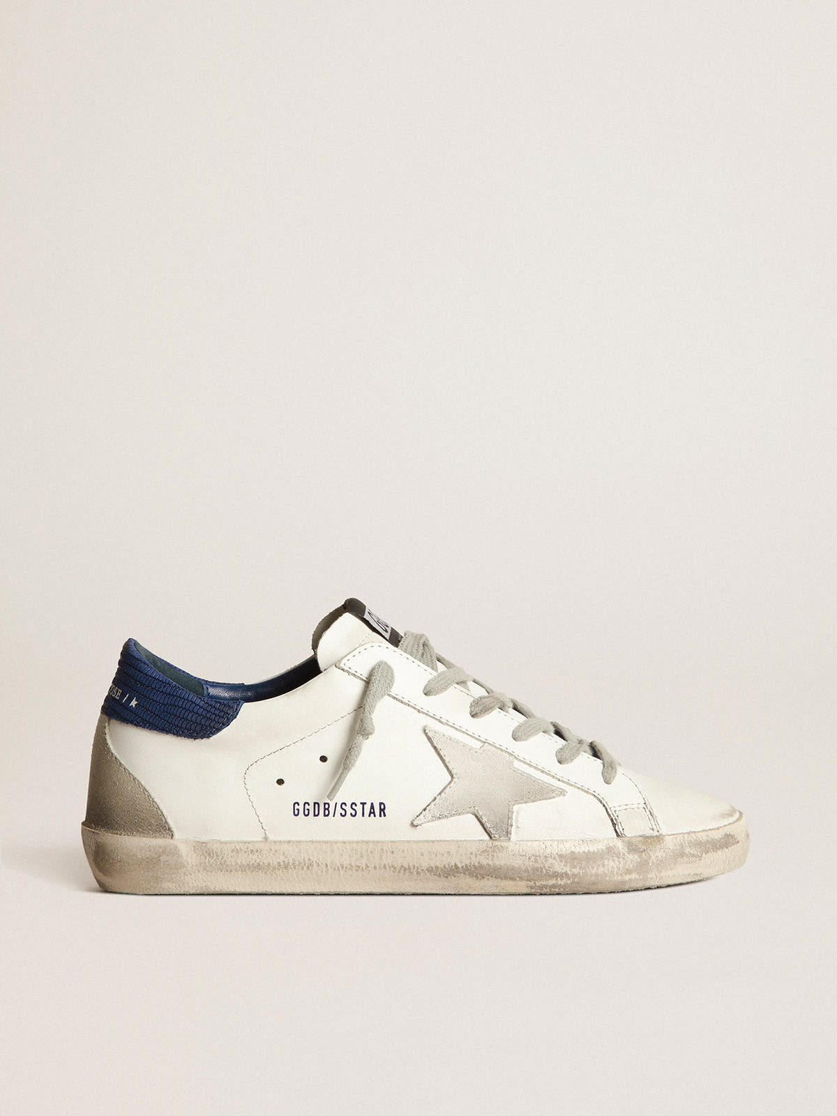 Super-Star sneakers with off-white suede star and blue lizard-print ...