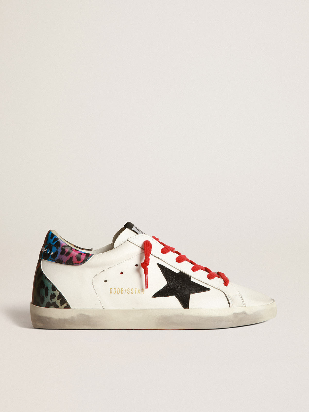 Mujer Zapatillas Deportivas Super-Star Con Estrella Dorada Y Refuerzo Del  Talón Negro De Purpurina | Super-Star Golden Goose