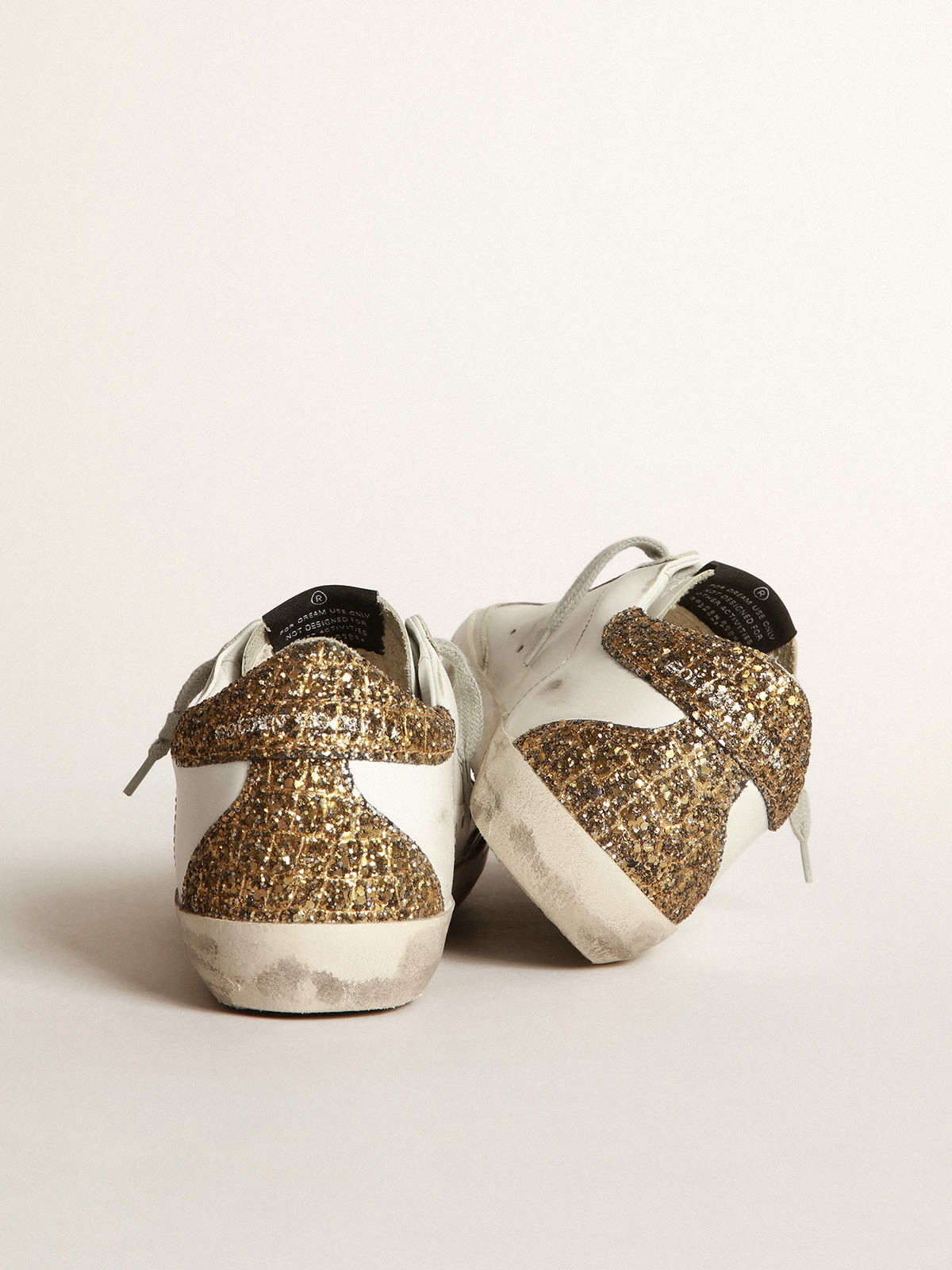 Gold glitter golden goose sales sneakers