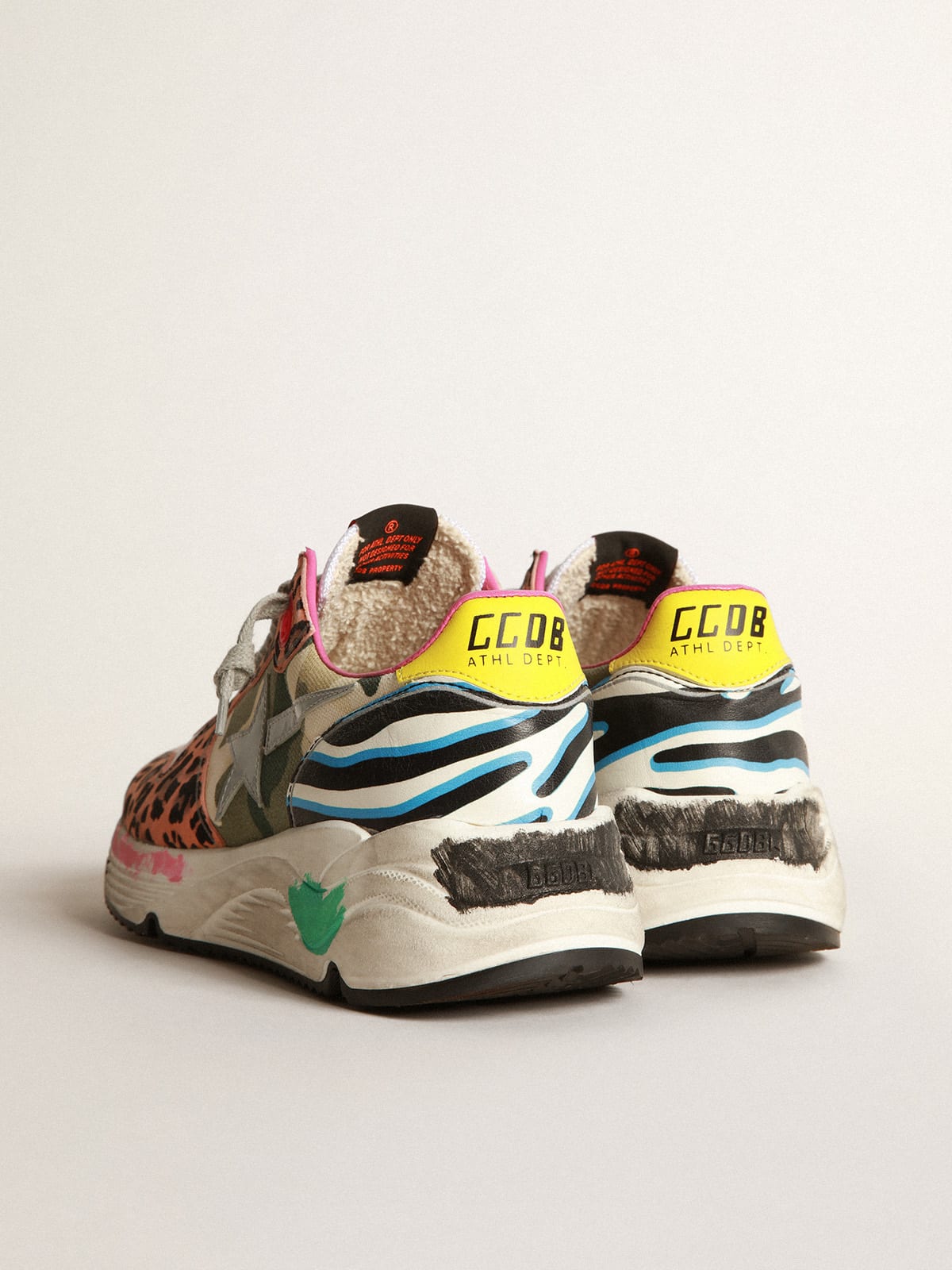 Golden Goose - Running Sole sneakers with mixed animal-print upper in 