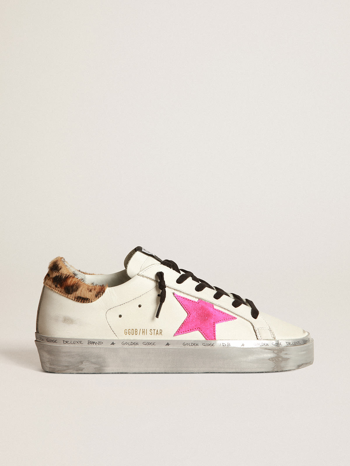 Hi Star sneakers with fuchsia star and leopard-print heel tab 