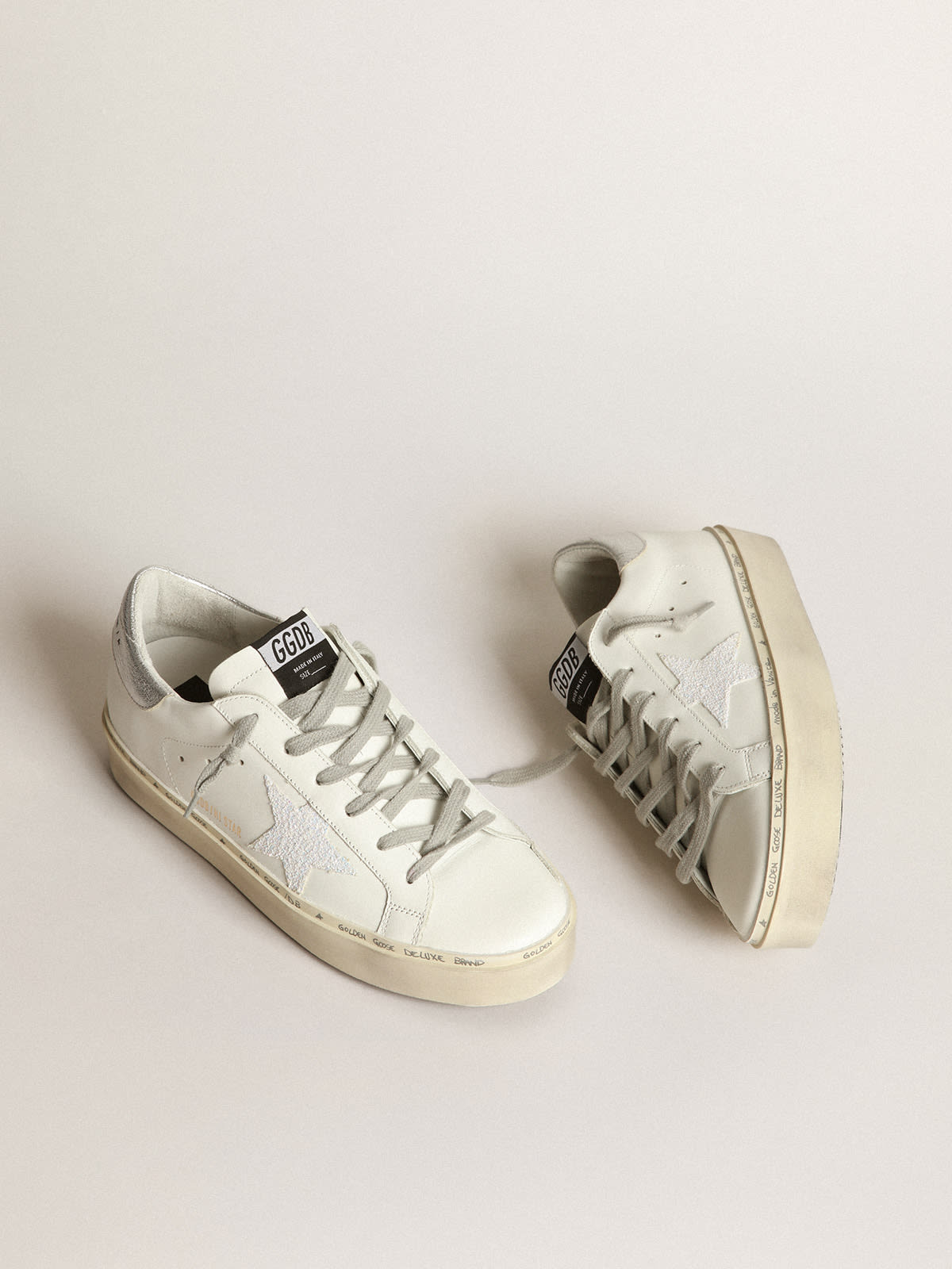 Hi Star sneakers with iridescent star and silver heel tab | Golden Goose