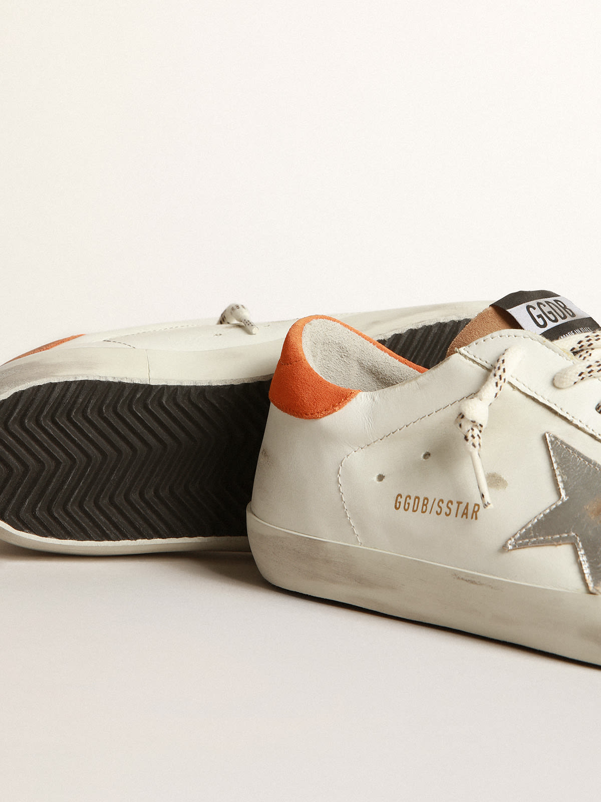 Golden Goose - Two-colour Super-Star sneakers with silver star in 
