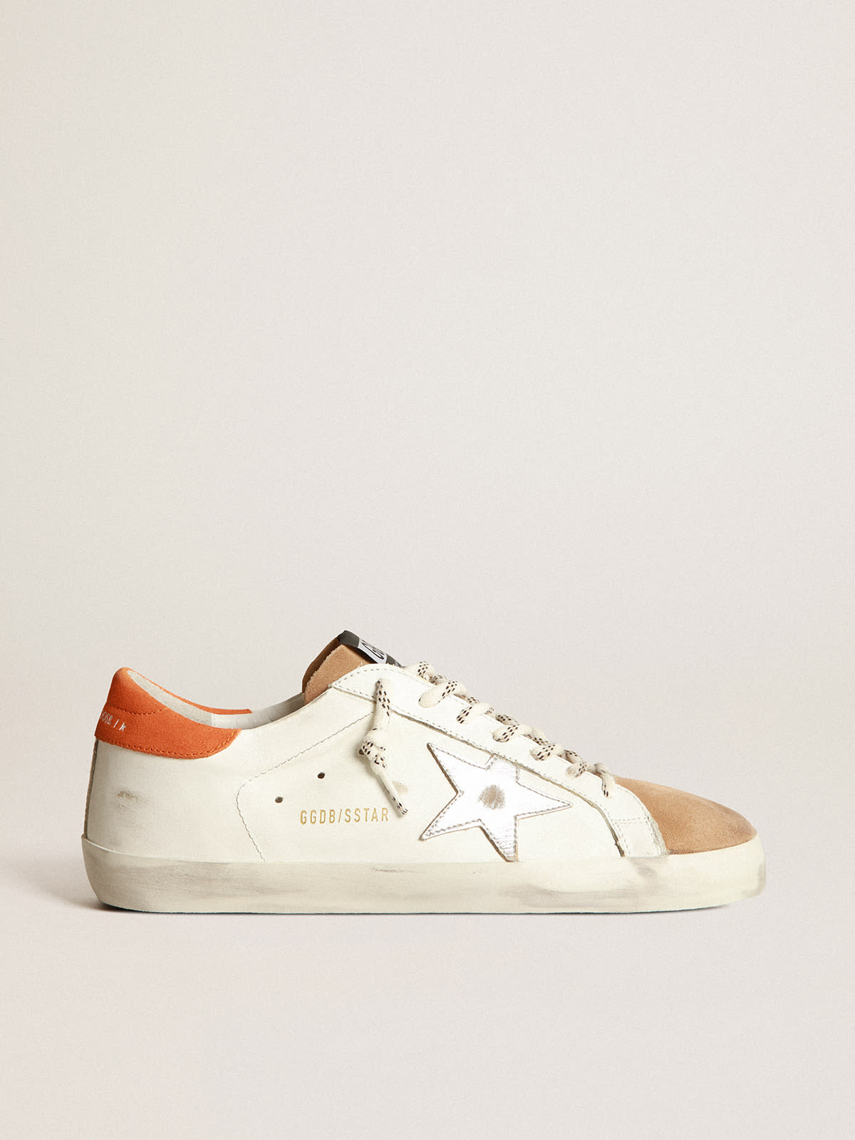 Two-colour Super-Star sneakers with silver star | Golden Goose