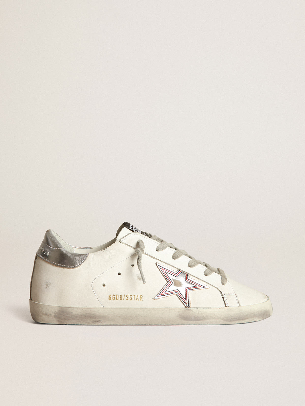 Golden Goose Superstar Laminated Metallic Low-top Skater Sneakers, Black/Silver, Women's, 40